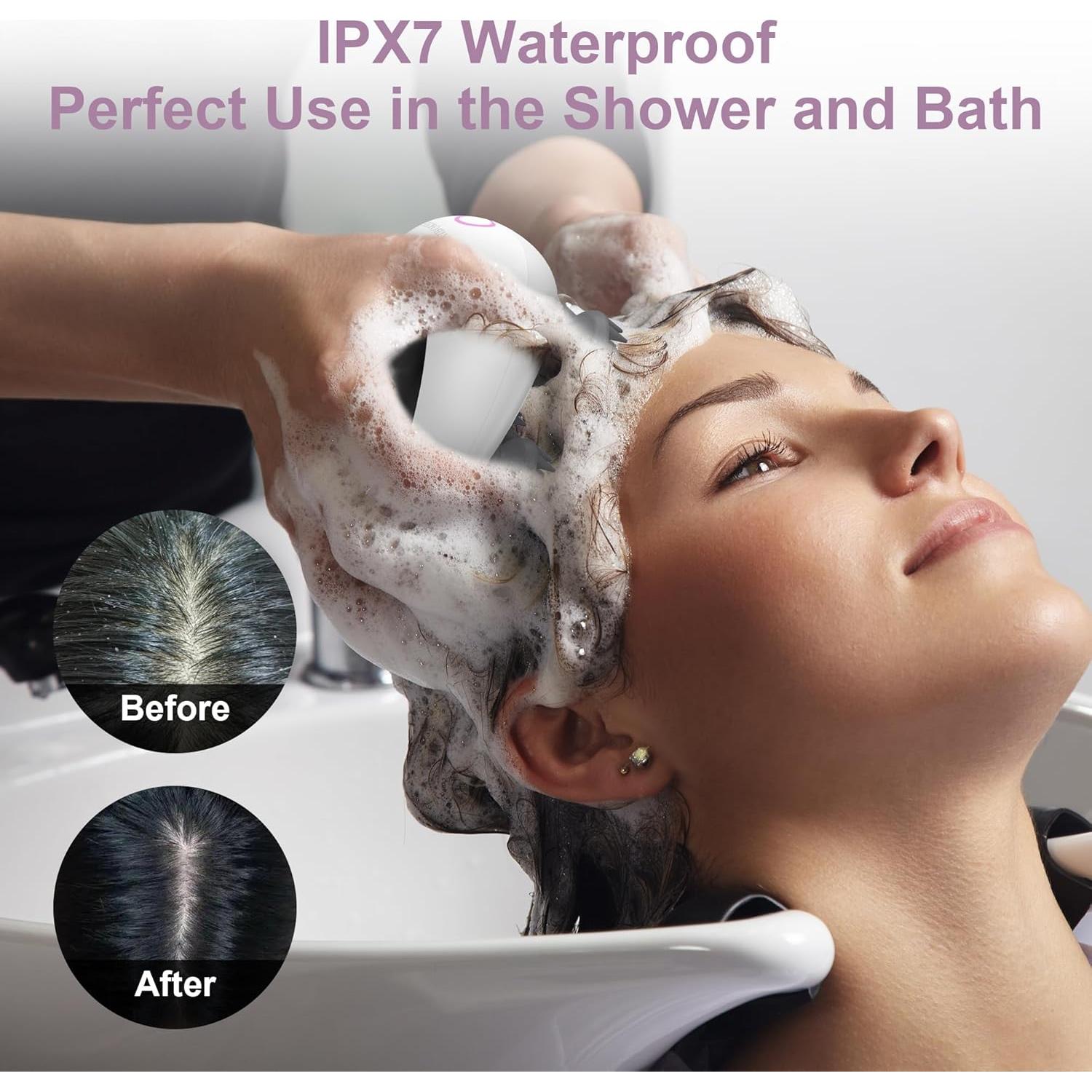 Masajeador de cuero cabelludo eléctrico AIBOKEE IPX7 recargable