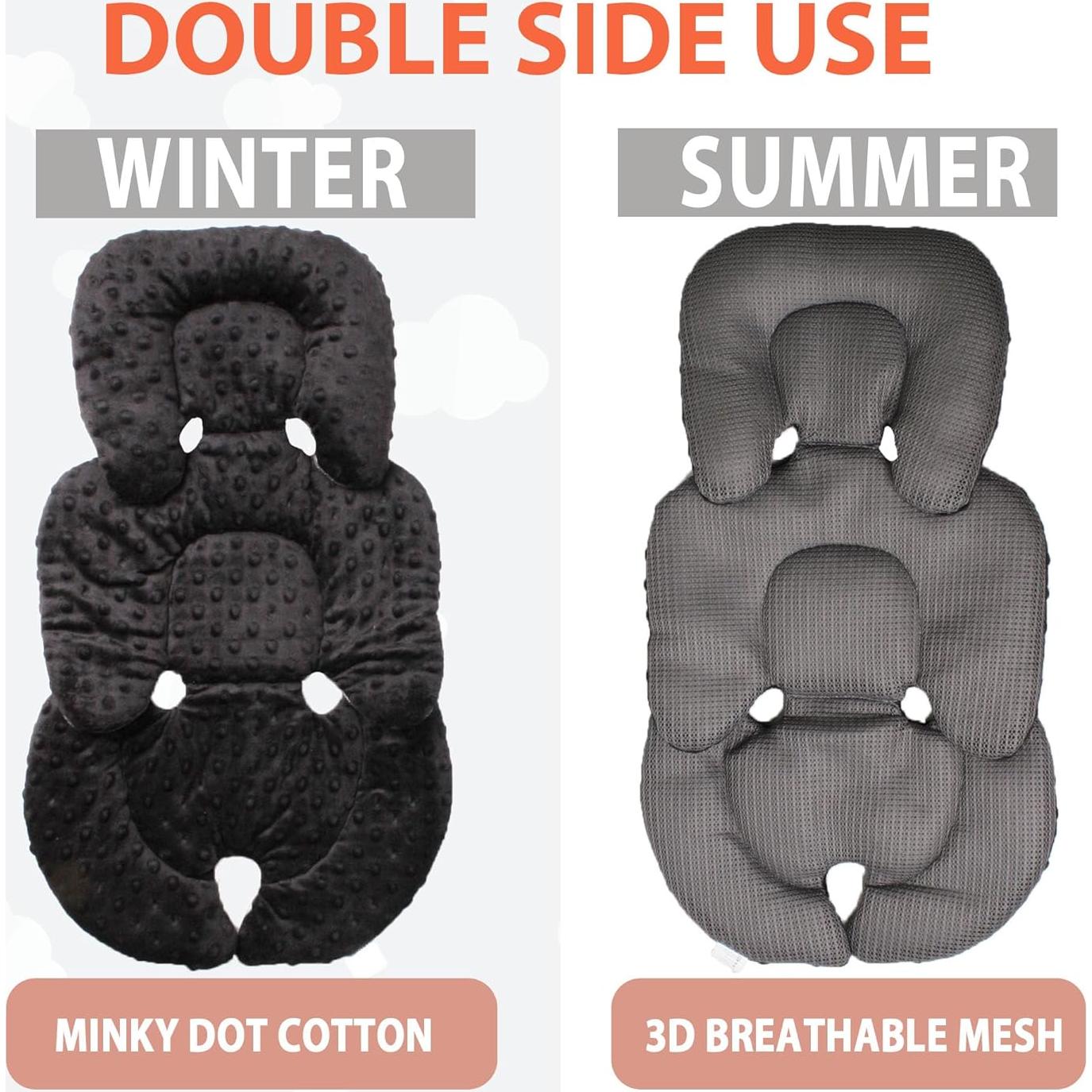 Cojín Inserto Reversible para Asiento de Auto Bebés Negro