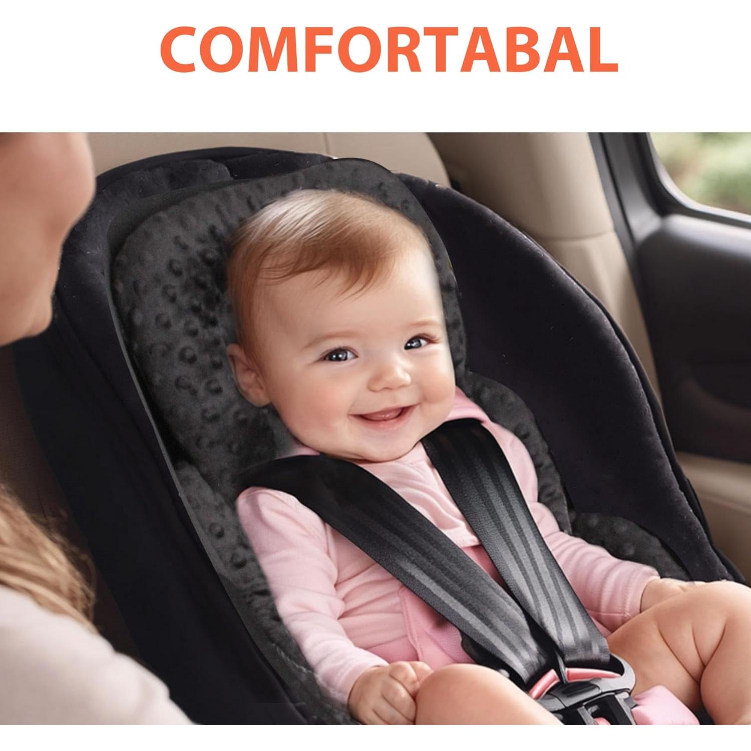 Cojín Inserto Reversible para Asiento de Auto Bebés Negro
