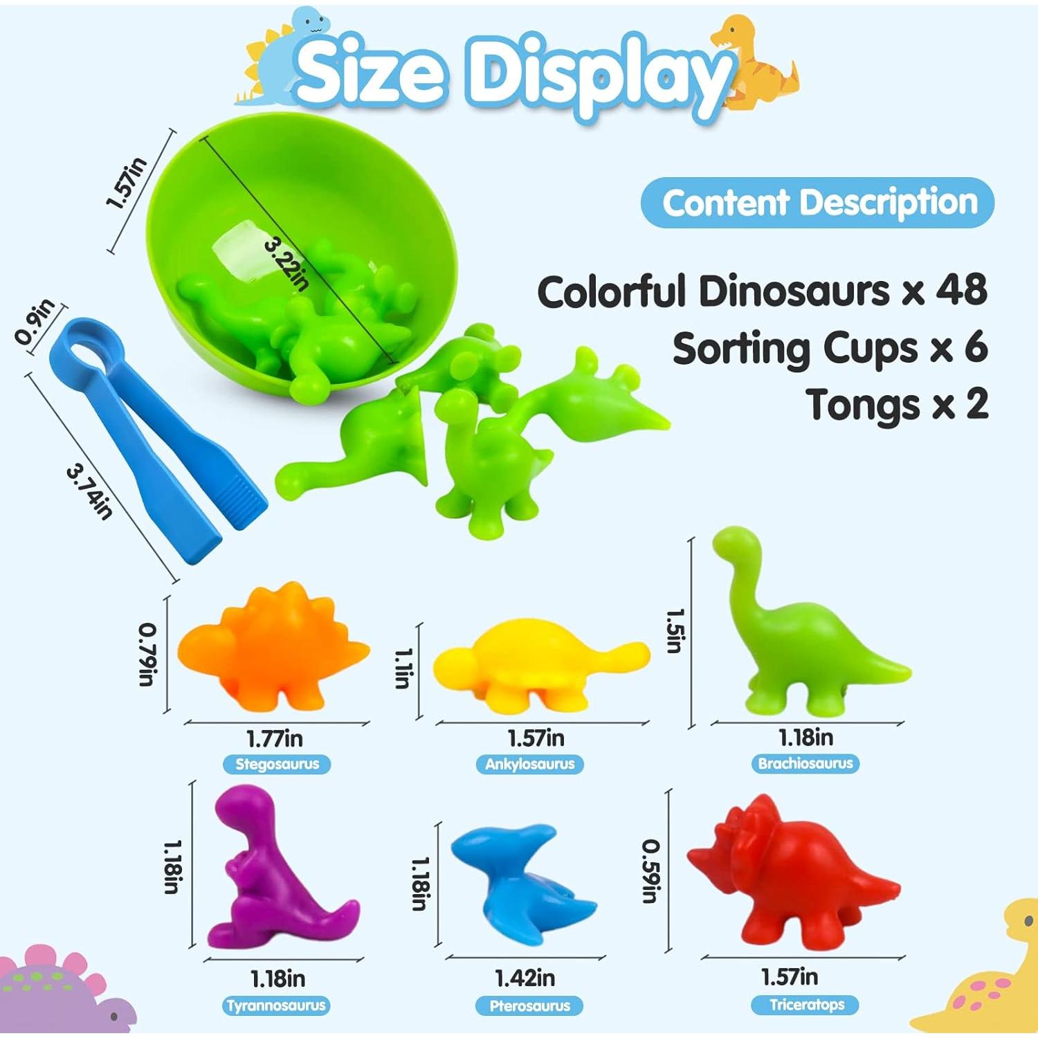 Juego de Clasificación de Dinosaurios GKDOMS 48 Piezas Educativo