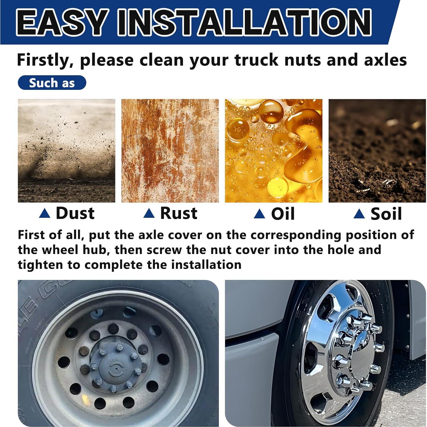 Juego de Cubiertas de Eje Plano Cilíndrico Czyopo 2 Delanteras 4 Traseras