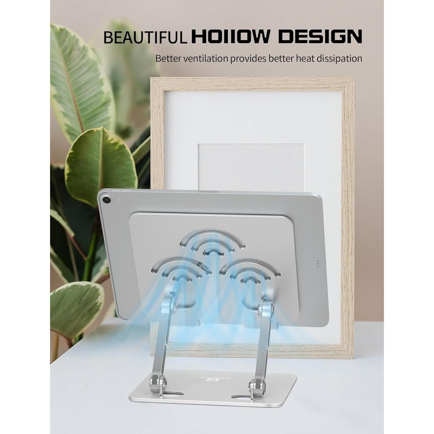 Soporte de Tableta Ajustable ToBeoneer Aluminio Plata 35,56 cm