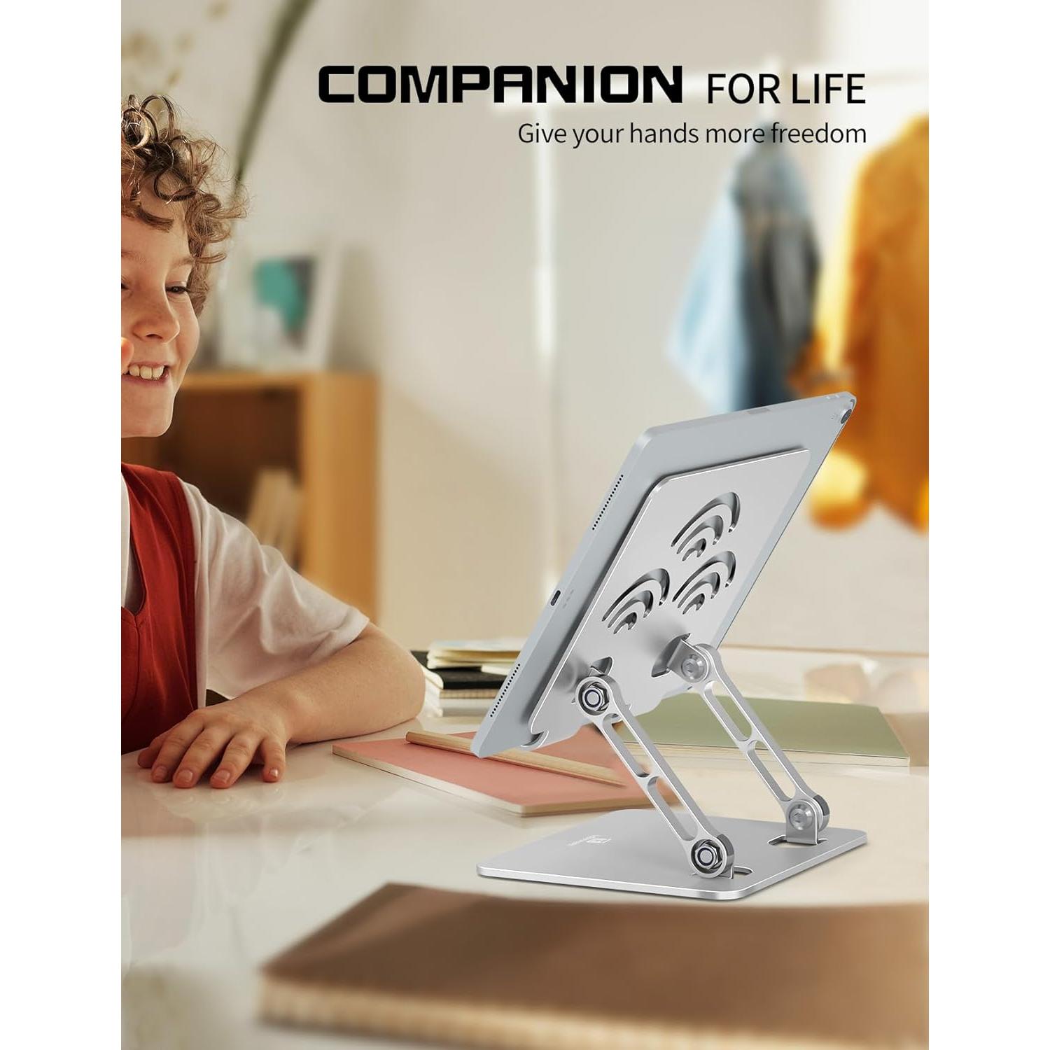 Soporte de Tableta Ajustable ToBeoneer Aluminio Plata 35,56 cm