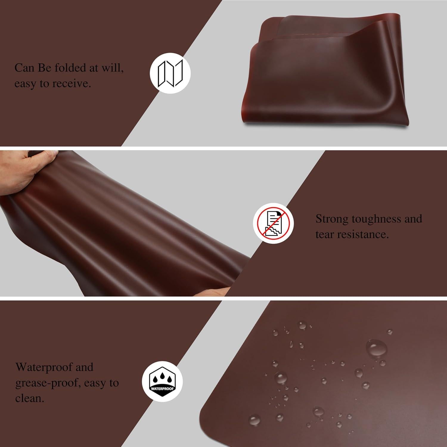 Alfombrillas de Silicona YACEYACE 2Pcs 39.9x29.9cm Marrón