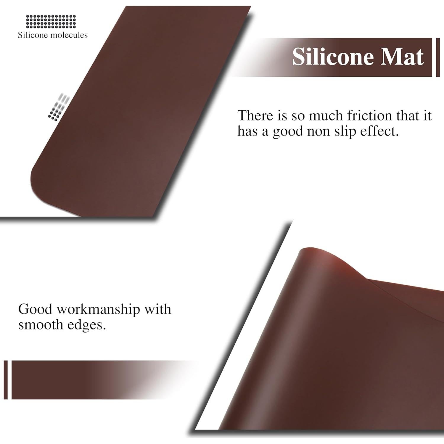 Alfombrillas de Silicona YACEYACE 2Pcs 39.9x29.9cm Marrón