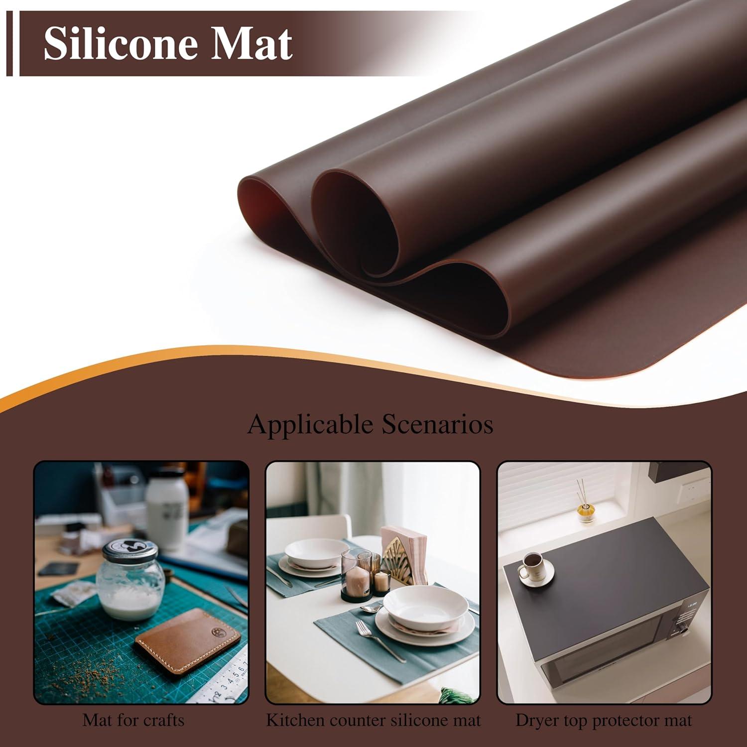 Alfombrillas de Silicona YACEYACE 2Pcs 39.9x29.9cm Marrón