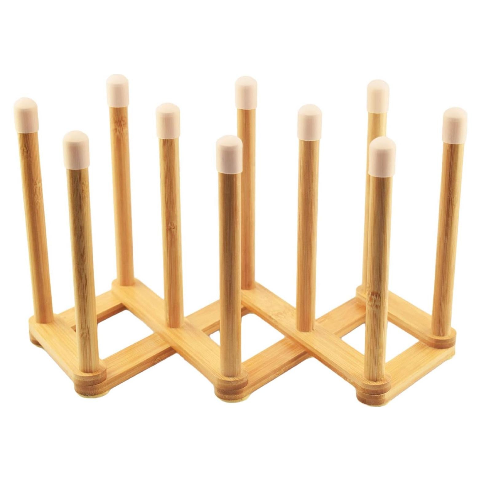 Estante de Secado Retráctil de Bambú Cyauatt para Botellas y Tazas