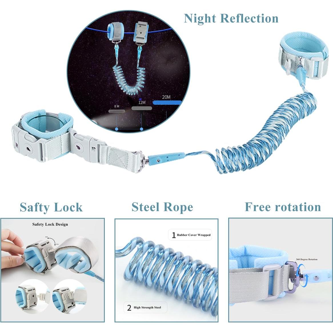Arnés Reflectante para Niños Pequeños - 3 en 1 Azul