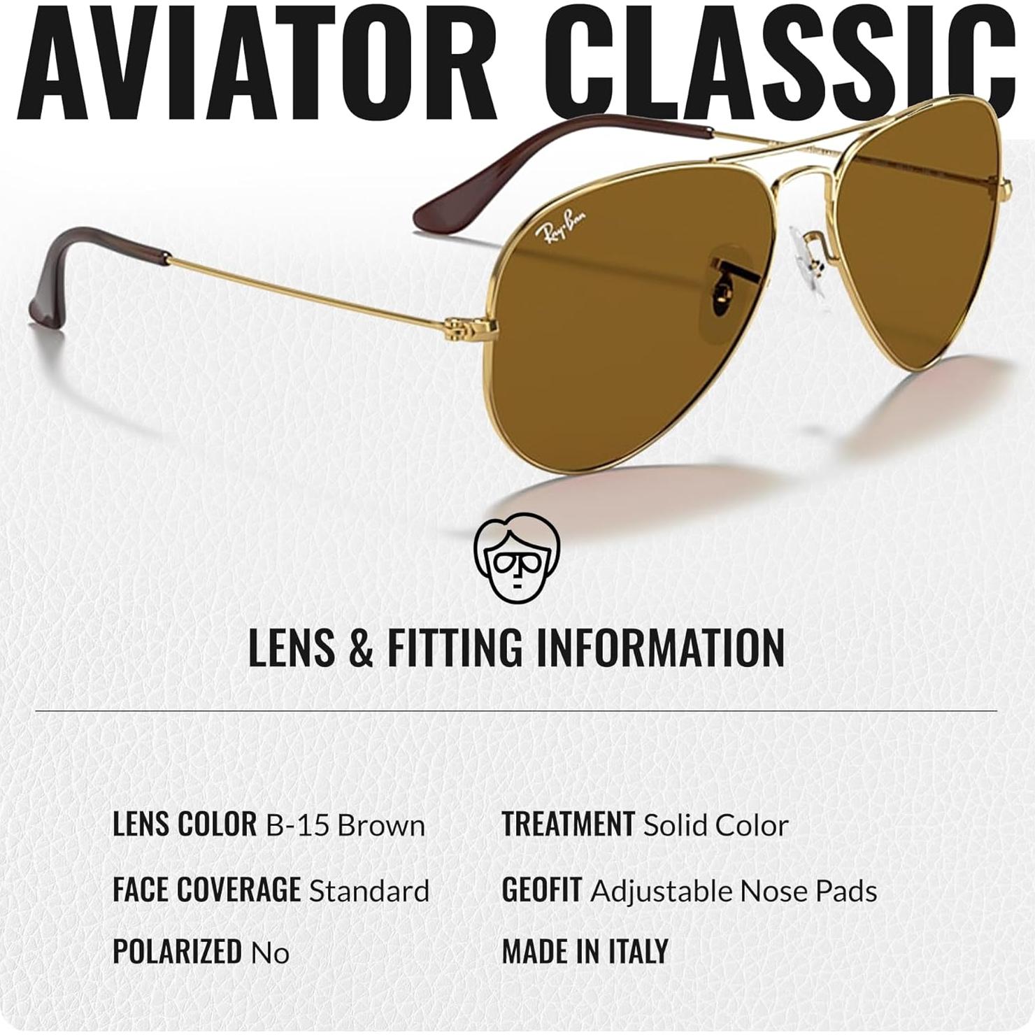 Gafas de Sol Ray-Ban RB3025 Aviador Dorado con Kit