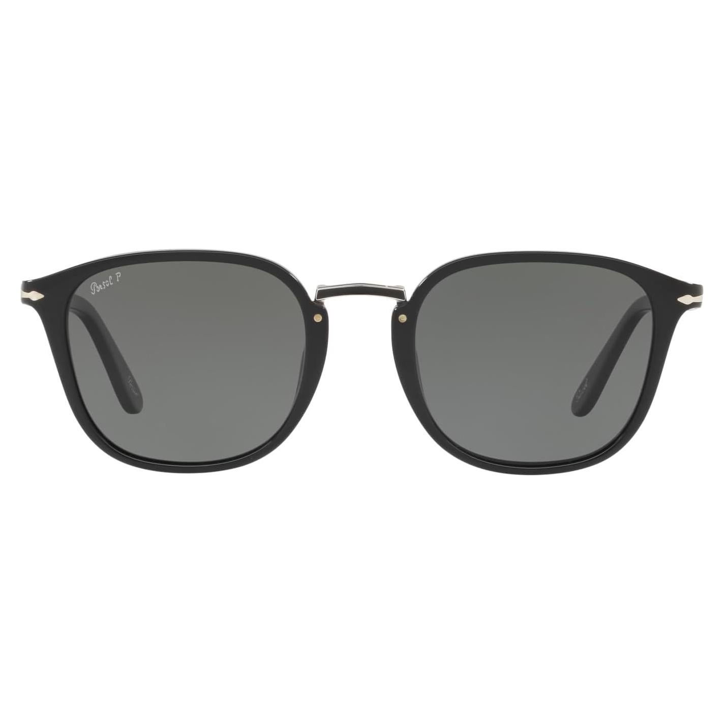 Gafas de sol redondas Persol PO3186S negras con lentes polarizados