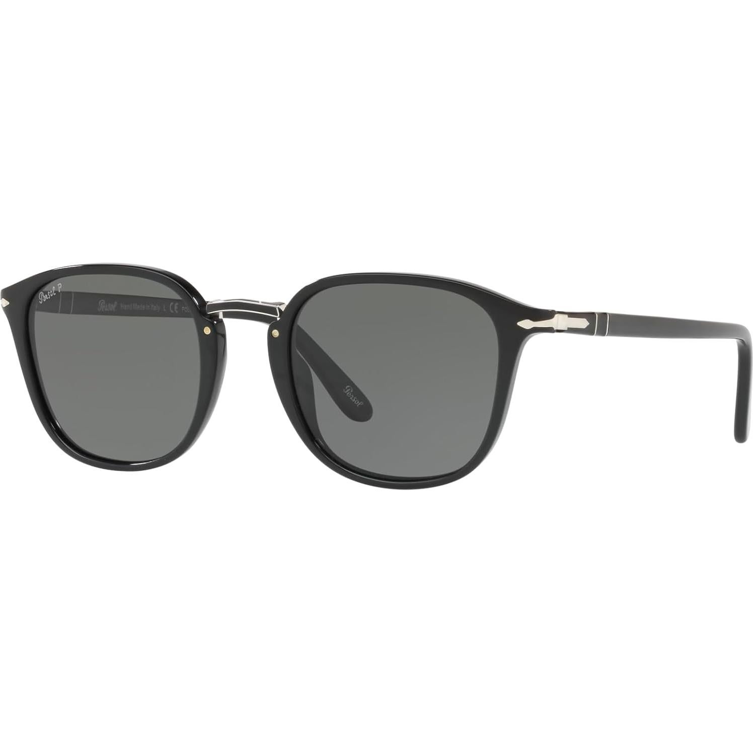 Gafas de sol redondas Persol PO3186S negras con lentes polarizados