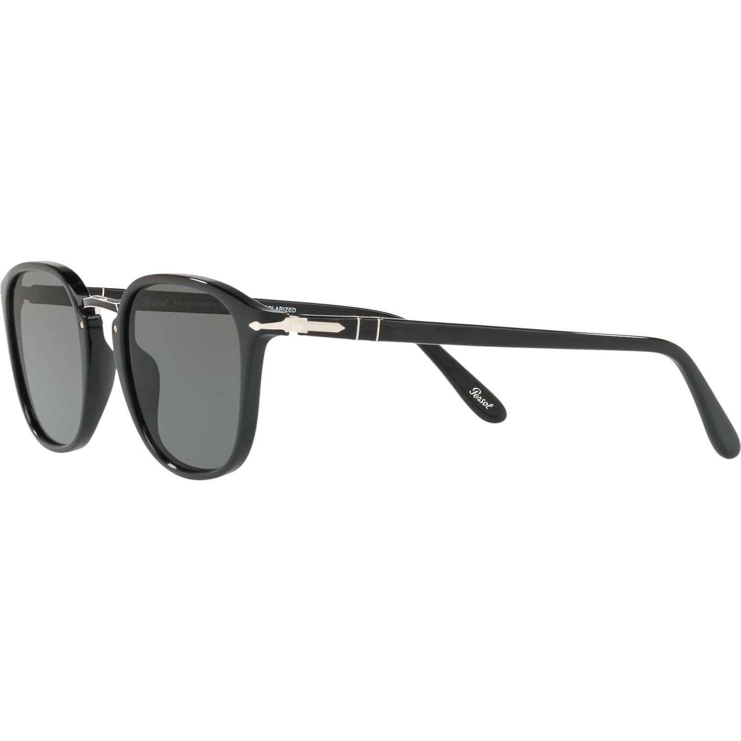 Gafas de sol redondas Persol PO3186S negras con lentes polarizados