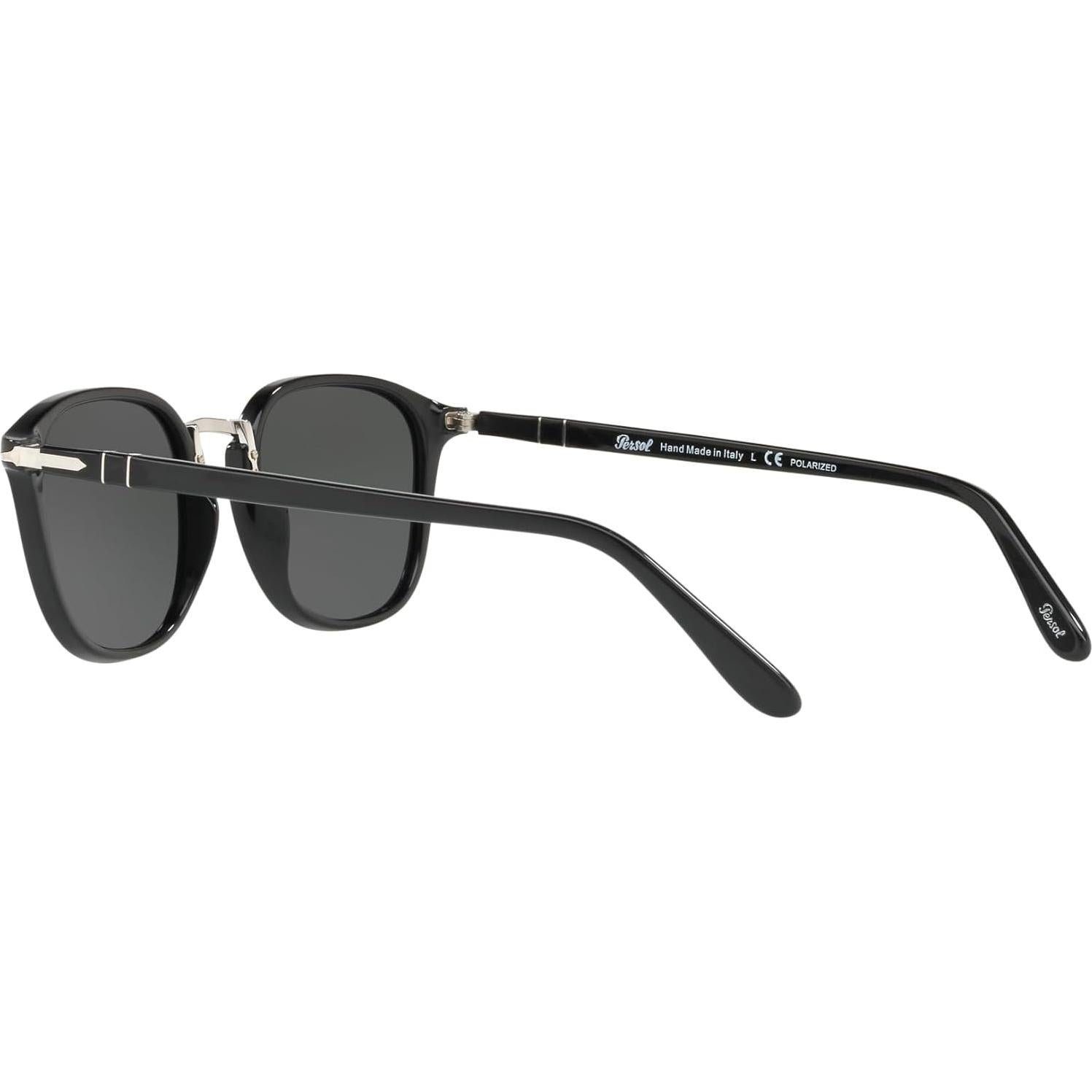 Gafas de sol redondas Persol PO3186S negras con lentes polarizados