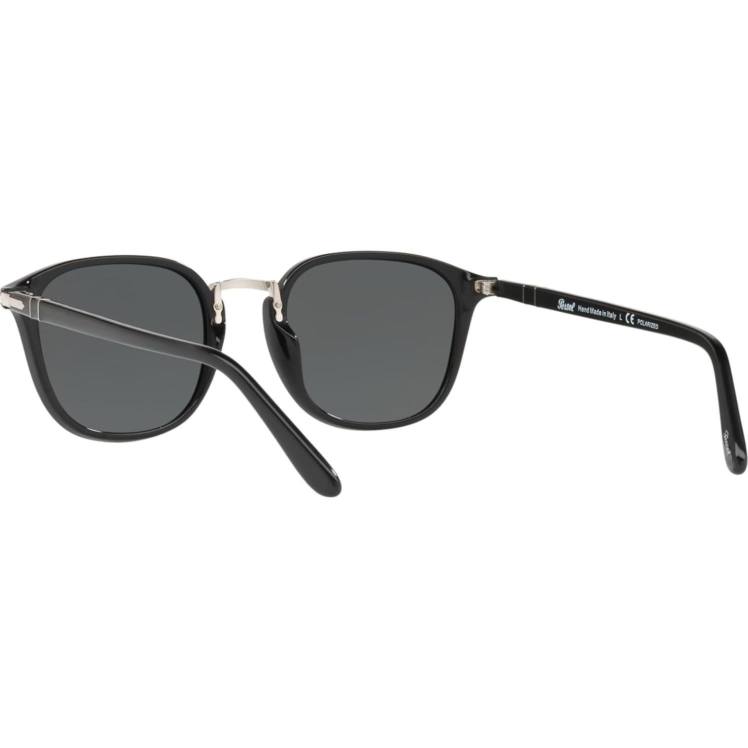 Gafas de sol redondas Persol PO3186S negras con lentes polarizados
