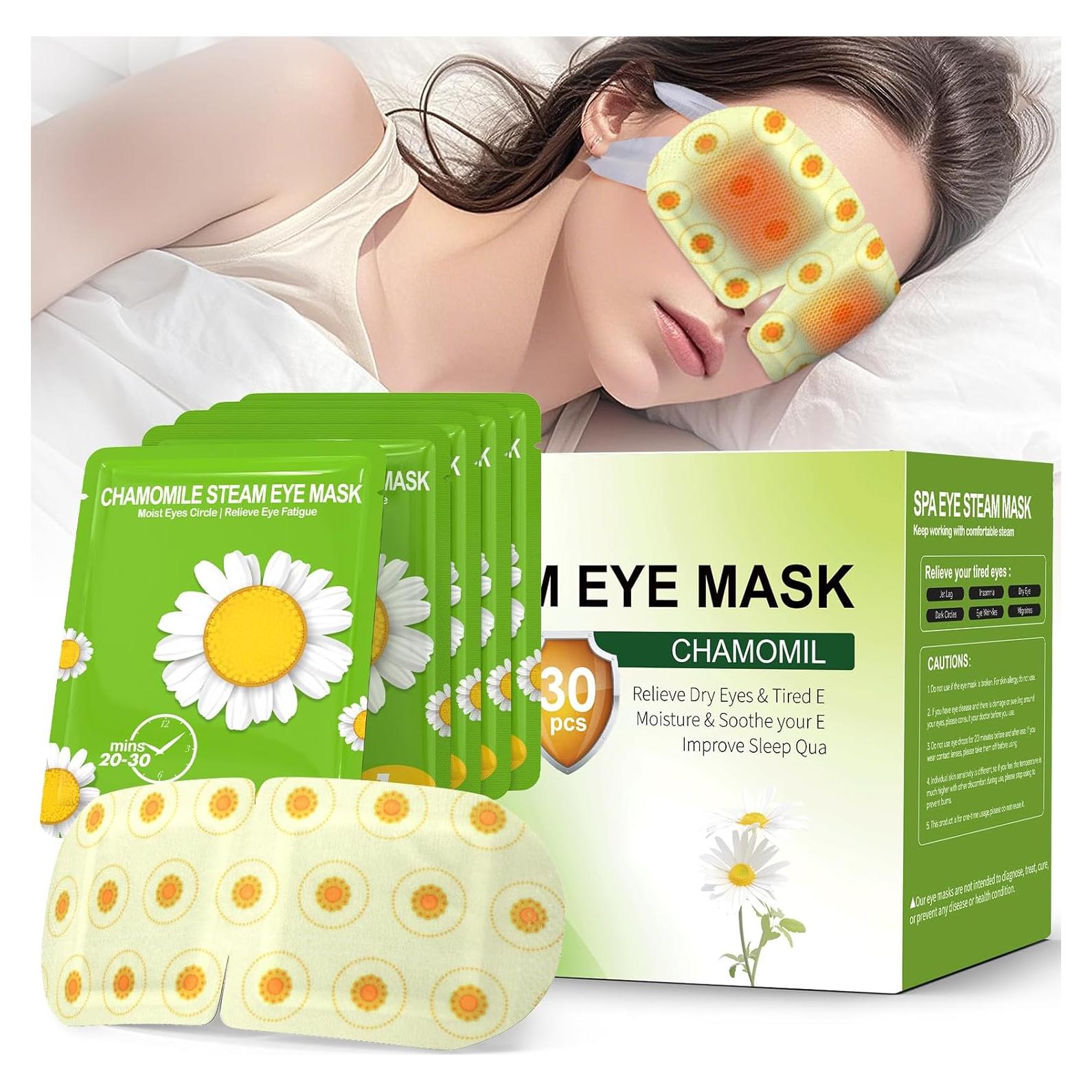 ProCIV 30 Paquetes Máscara de Ojos Calentada Manzanilla