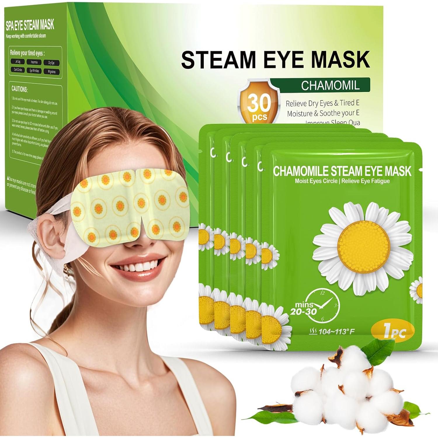 ProCIV 30 Paquetes Máscara de Ojos Calentada Manzanilla