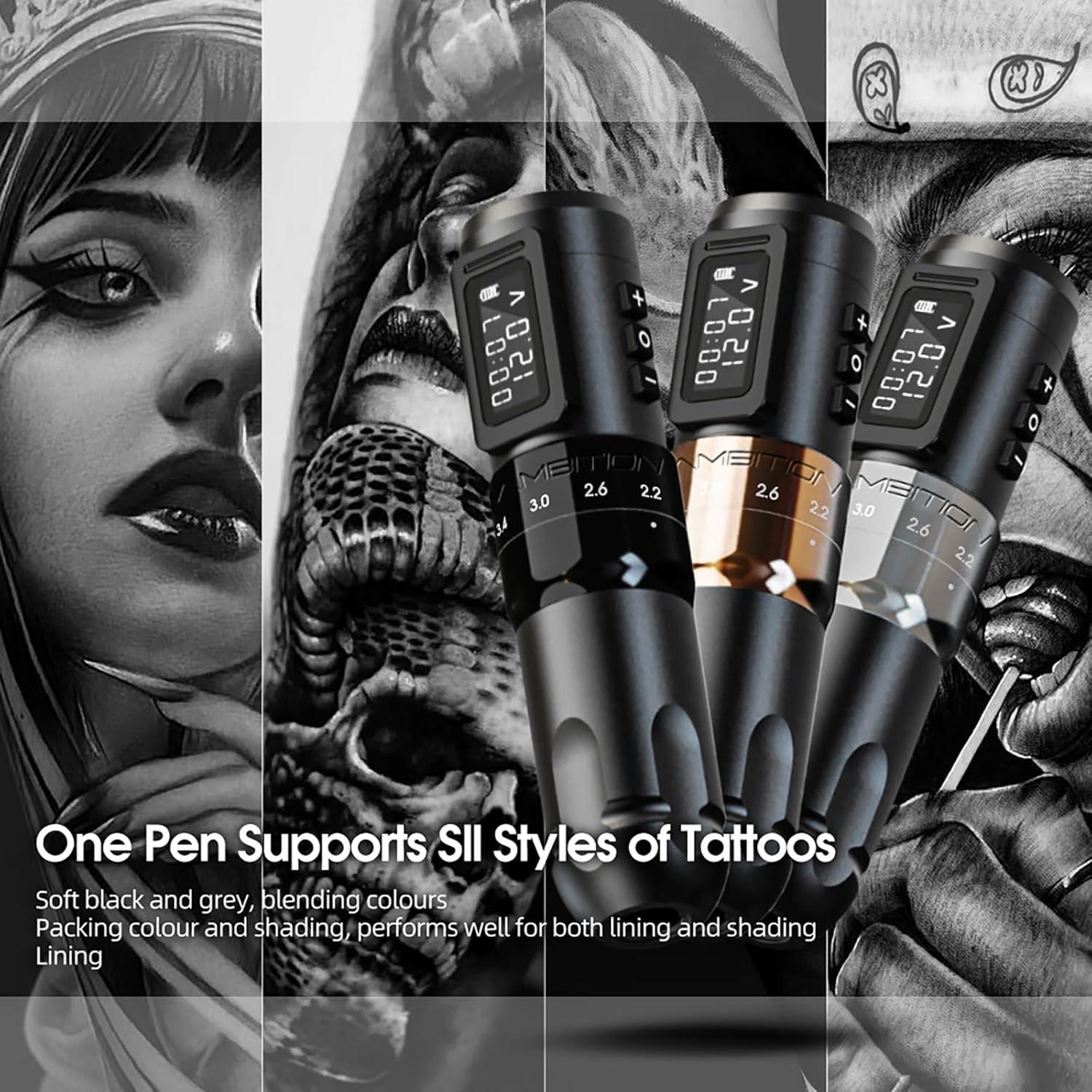 Máquina de Tatuaje Inalámbrica Ambition MARS-U 1800mAh Ajustable