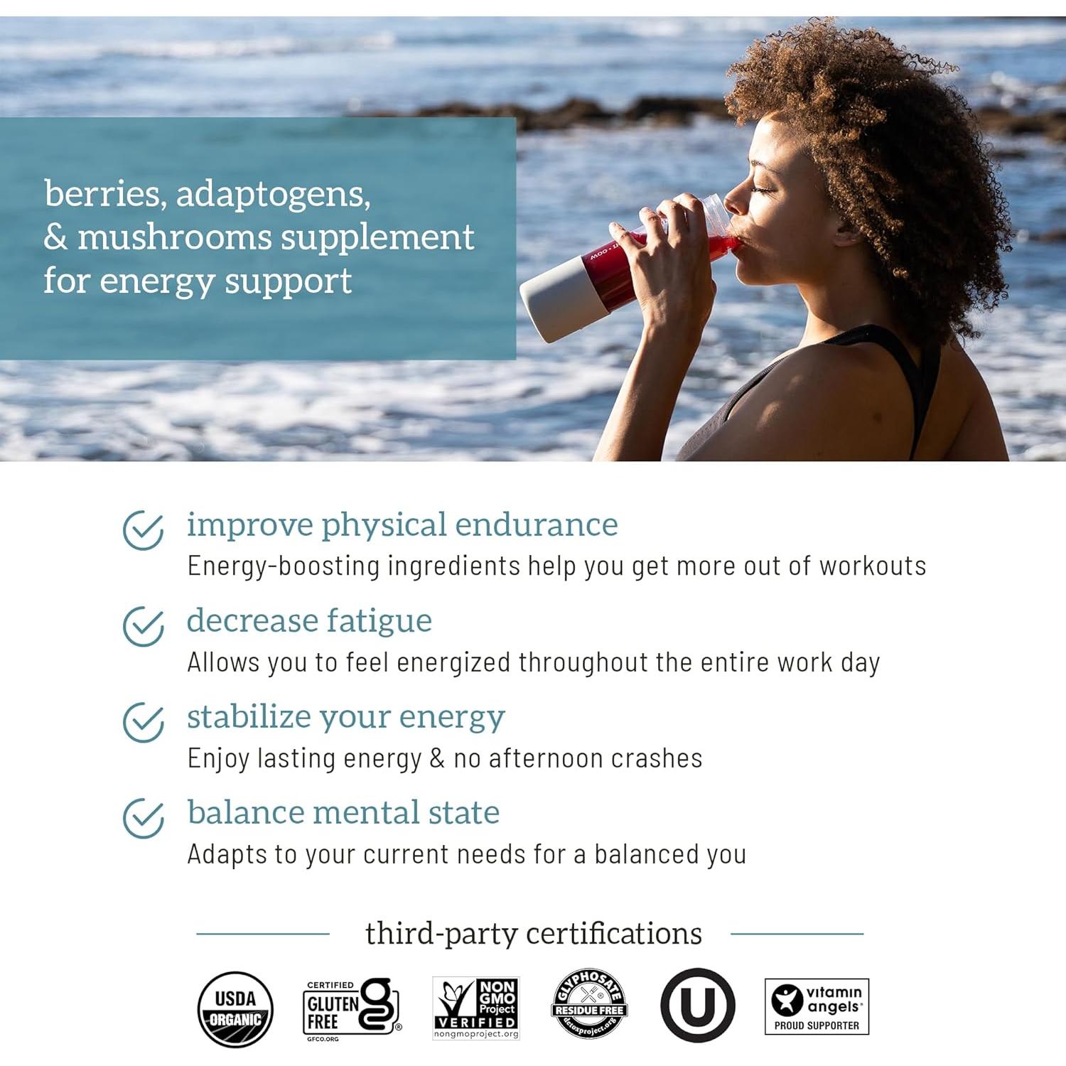 Organifi Jugo Rojo - Polvo Energético 283.5g - Sin Cafeína