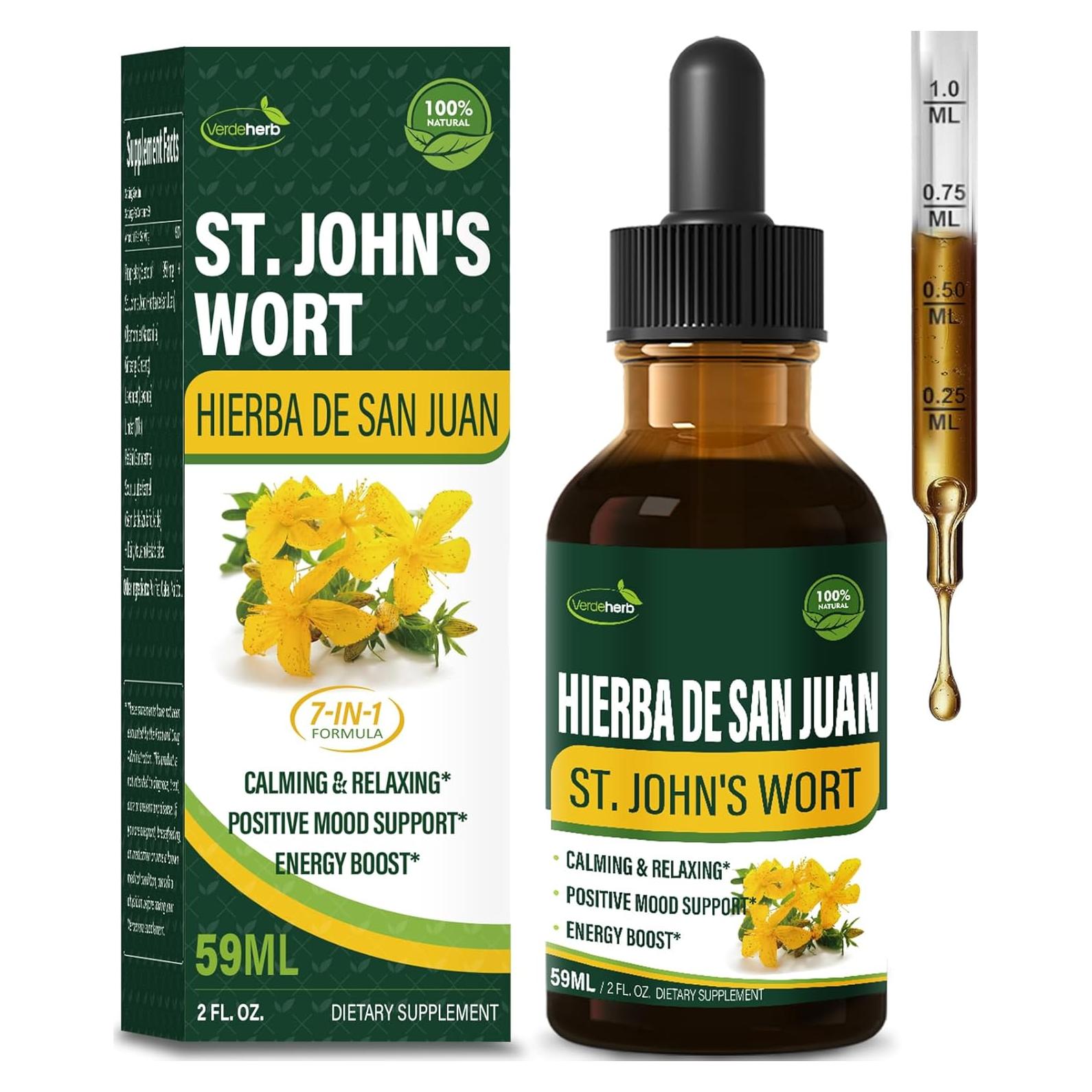 Gotas de Hierba de San Juan Verdeherb 60 ml - Calmantes y Energizantes