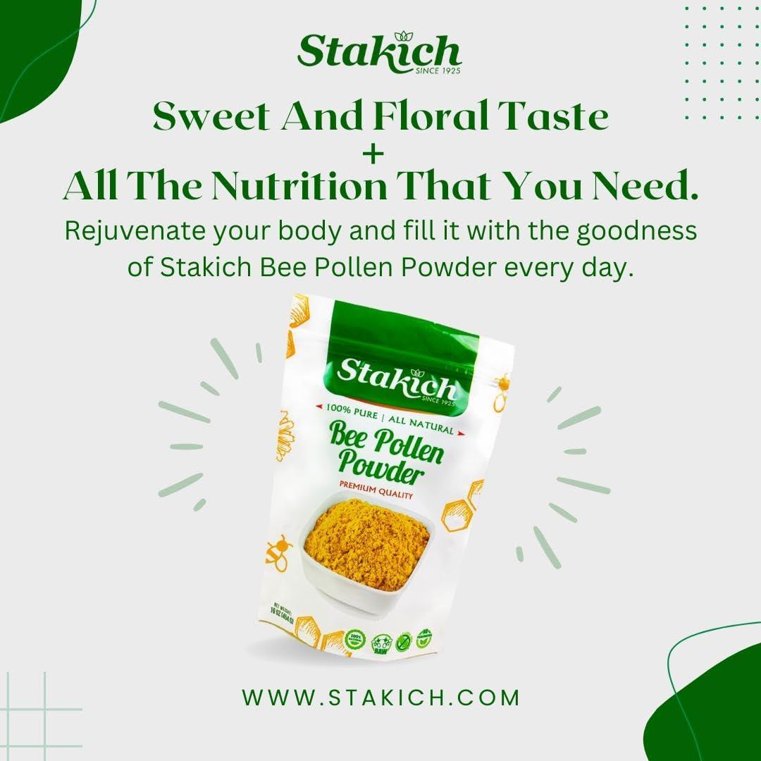 Polvo de Polen de Abeja Stakich 450g - 100% Puro y Natural
