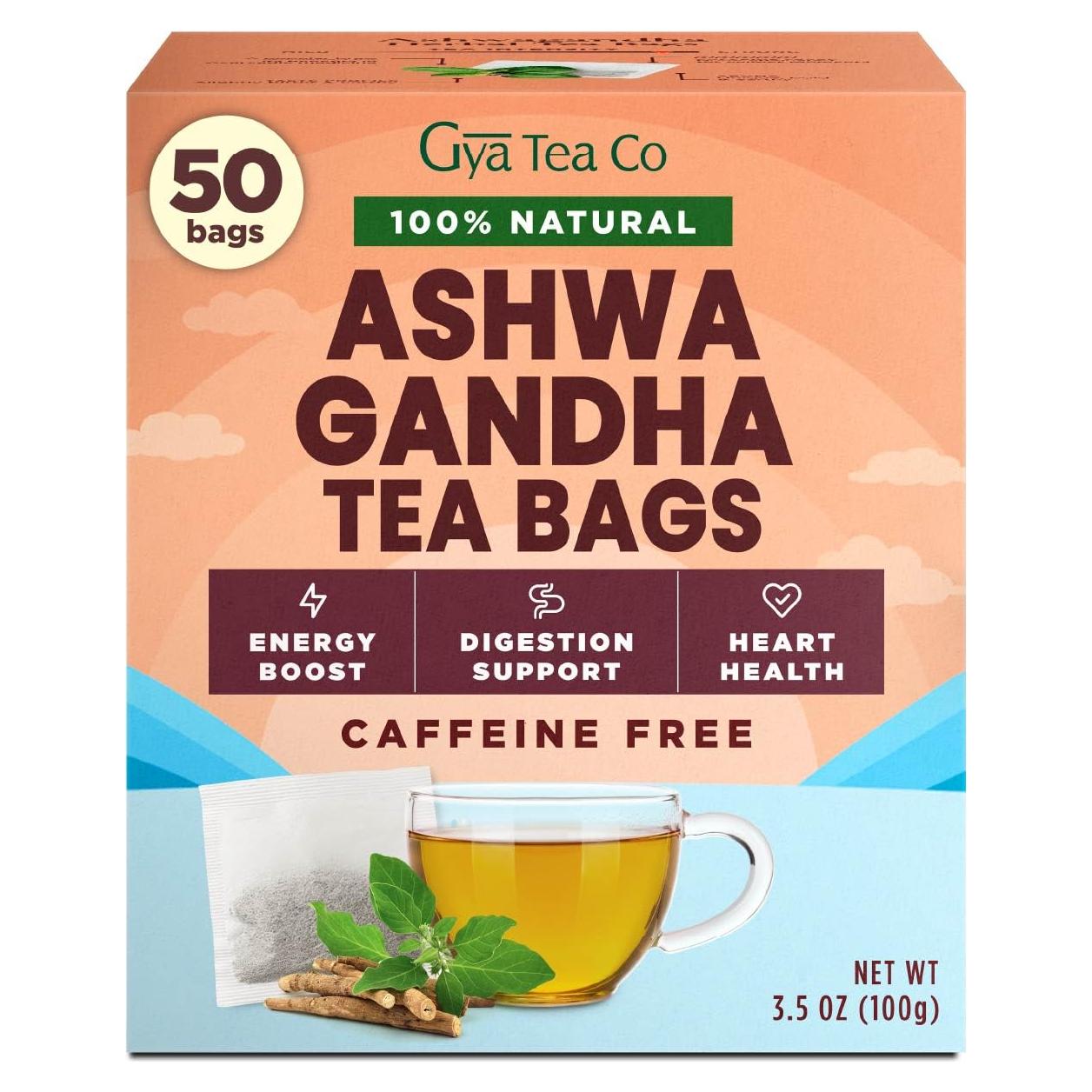 Té de Ashwagandha Gya Tea Co 50 Bolsitas Sin Cafeína