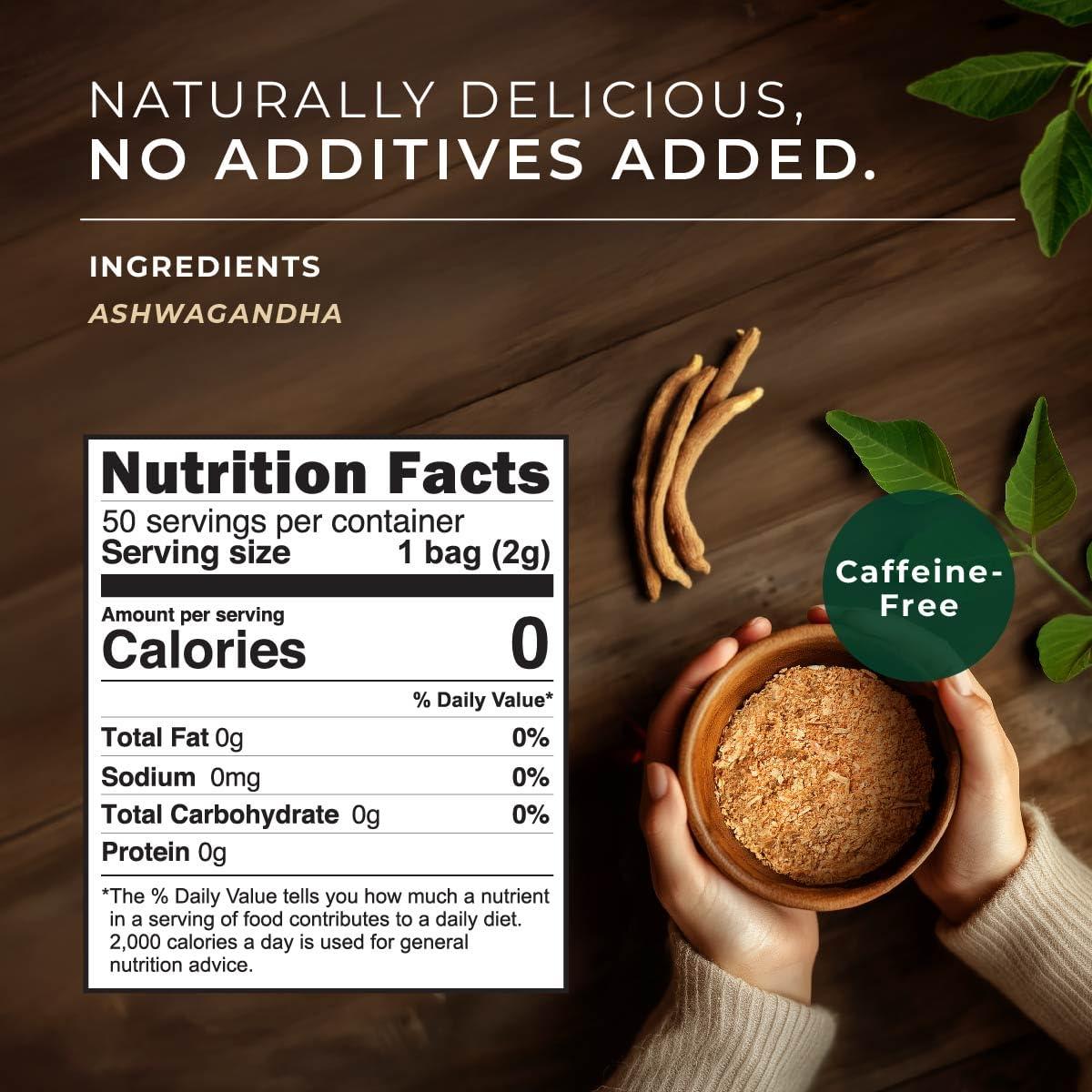 Té de Ashwagandha Gya Tea Co 50 Bolsitas Sin Cafeína