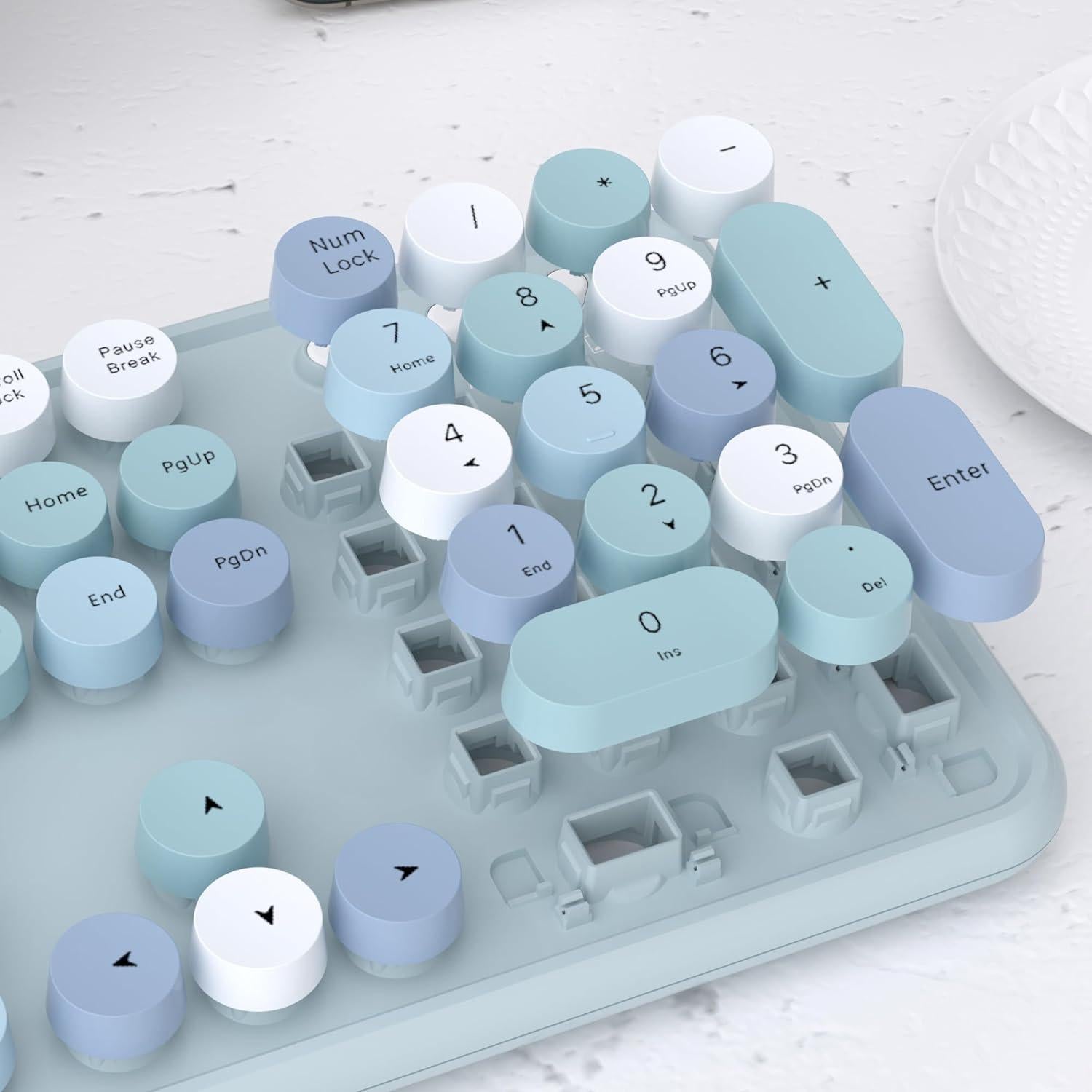 Teclado Inalámbrico UBOTIE Retro Colorido para PC y Móvil