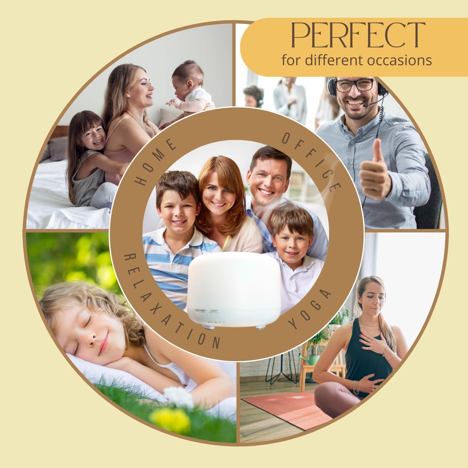 Difusor de Aceite Esencial Mystic Romance 300ml con Luz LED