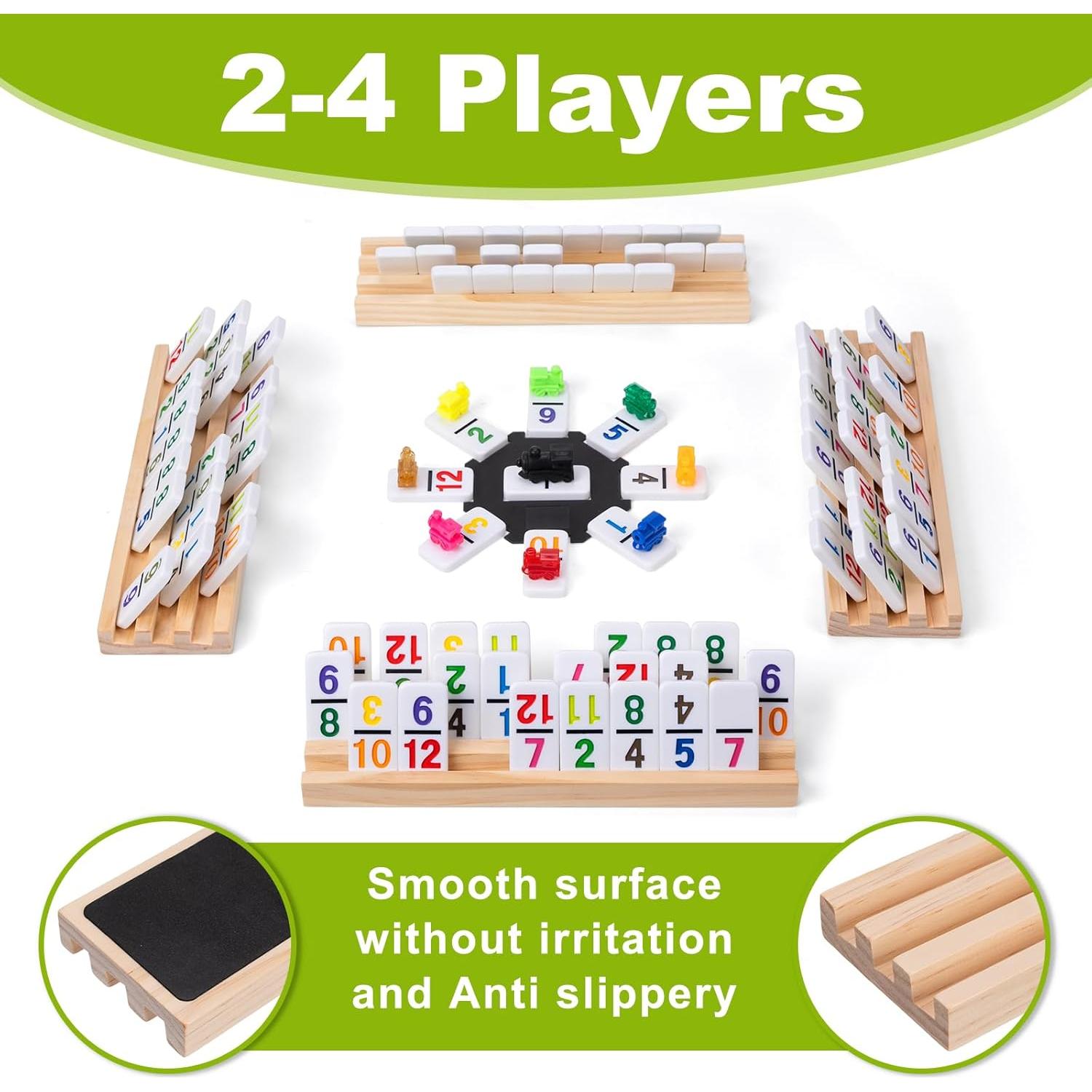 Juego de Dominó Mexicano Fowreny con 4 Soportes de Madera