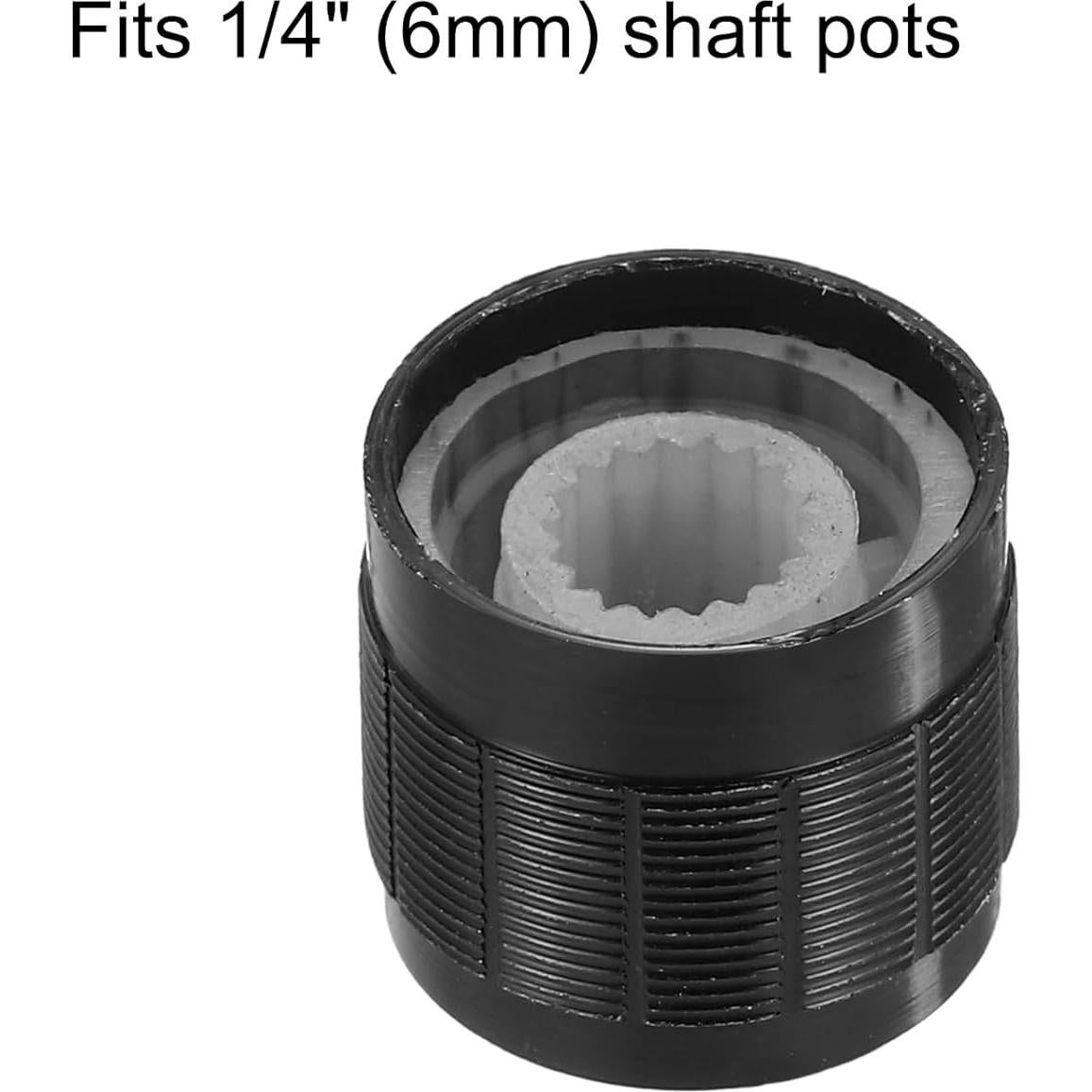 Perilla de Potenciómetro uxcell 15mmx13mm Aluminio Negro 3 Pcs