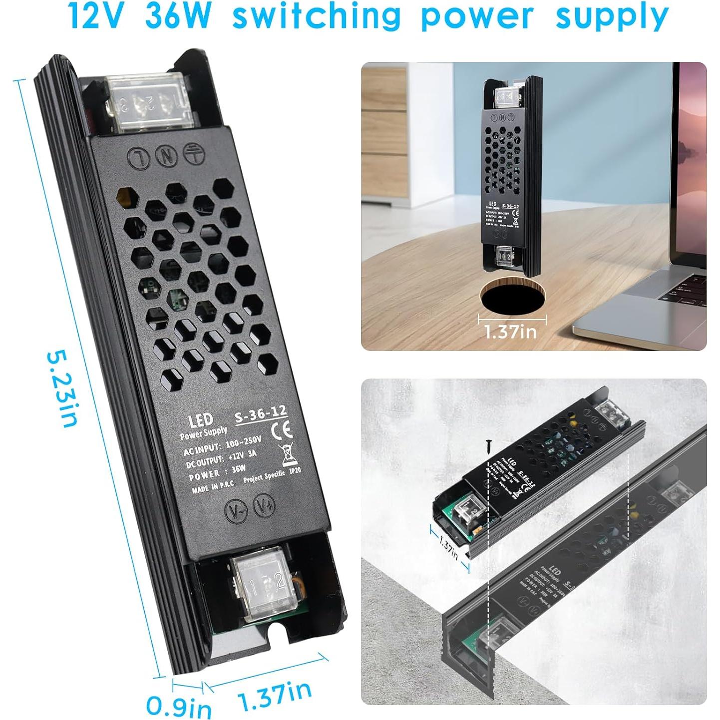 Fuente de Alimentación 12V 3A 36W inShareplus Transformador