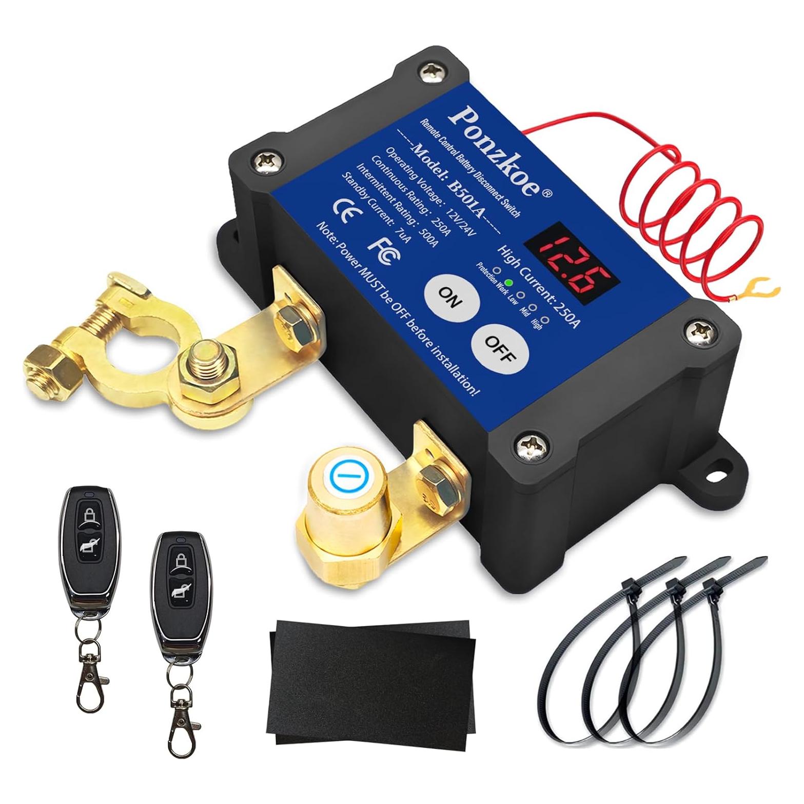 Interruptor de Desconexión de Batería Inteligente 250A 12V/24V Ponzkoe