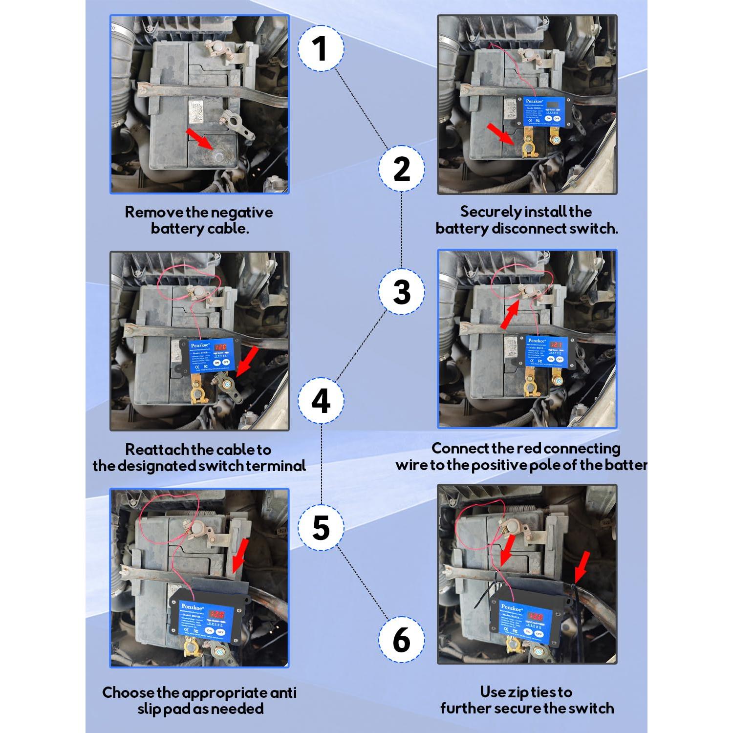 Interruptor de Desconexión de Batería Inteligente 250A 12V/24V Ponzkoe