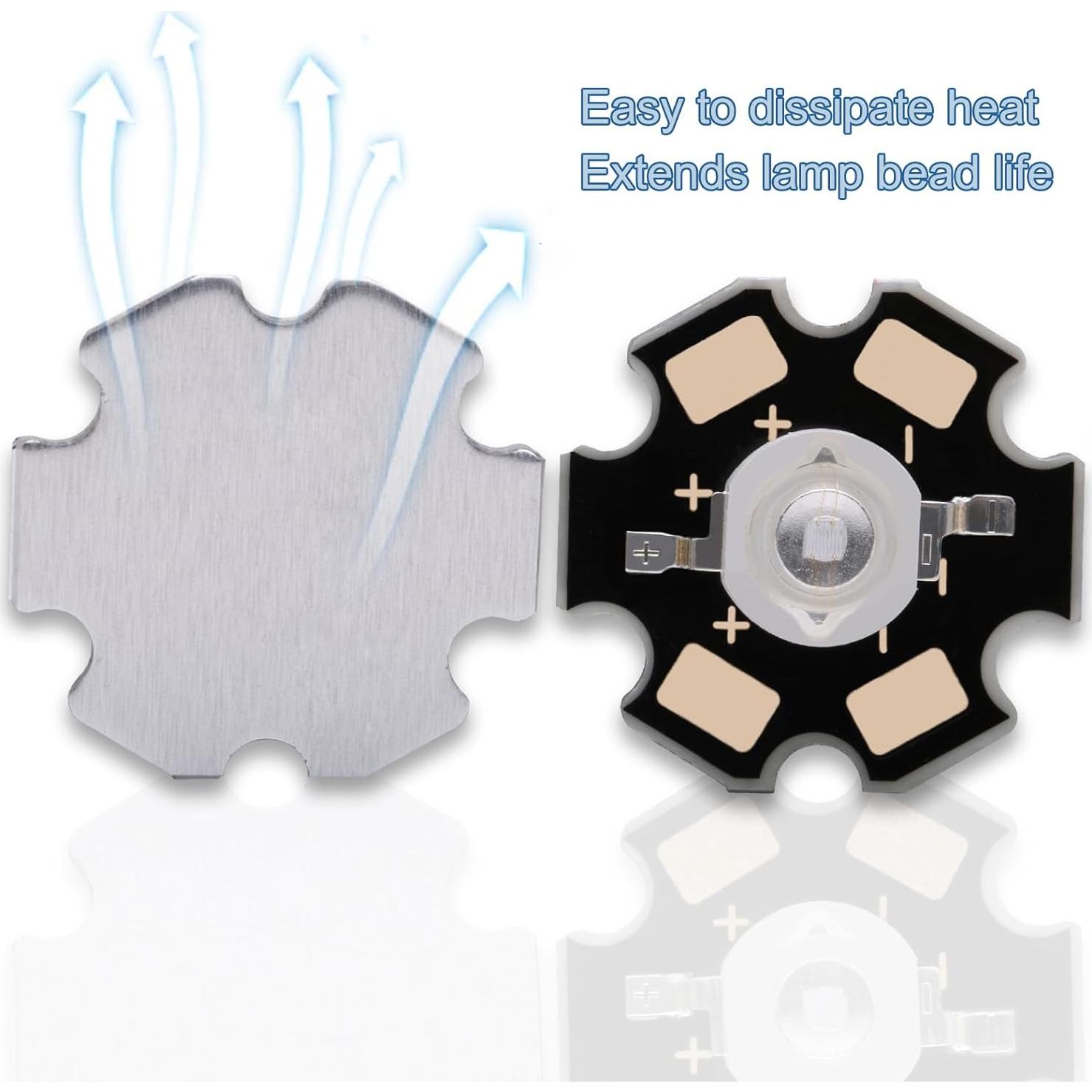 Bombilla LED 365nm 5PCS Alta Potencia LEDGUHON 20mm