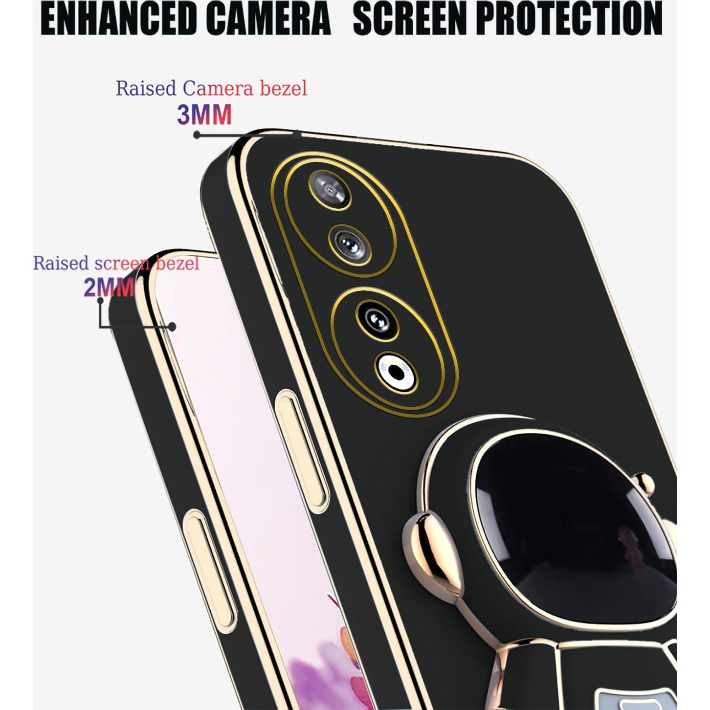 Funda Silicona Honor 90 con Soporte Astronauta - Negro