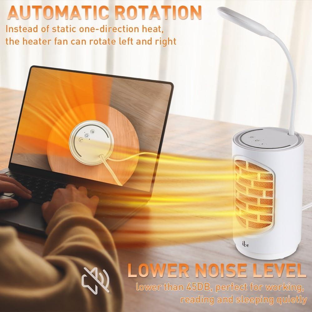 Calentador Eléctrico Cerámico Ibo 500W 4 en 1 con Luz LED