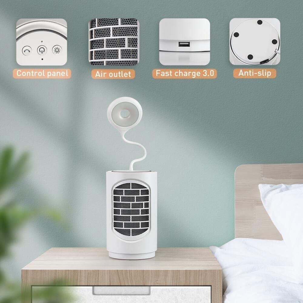 Calentador Eléctrico Cerámico Ibo 500W 4 en 1 con Luz LED