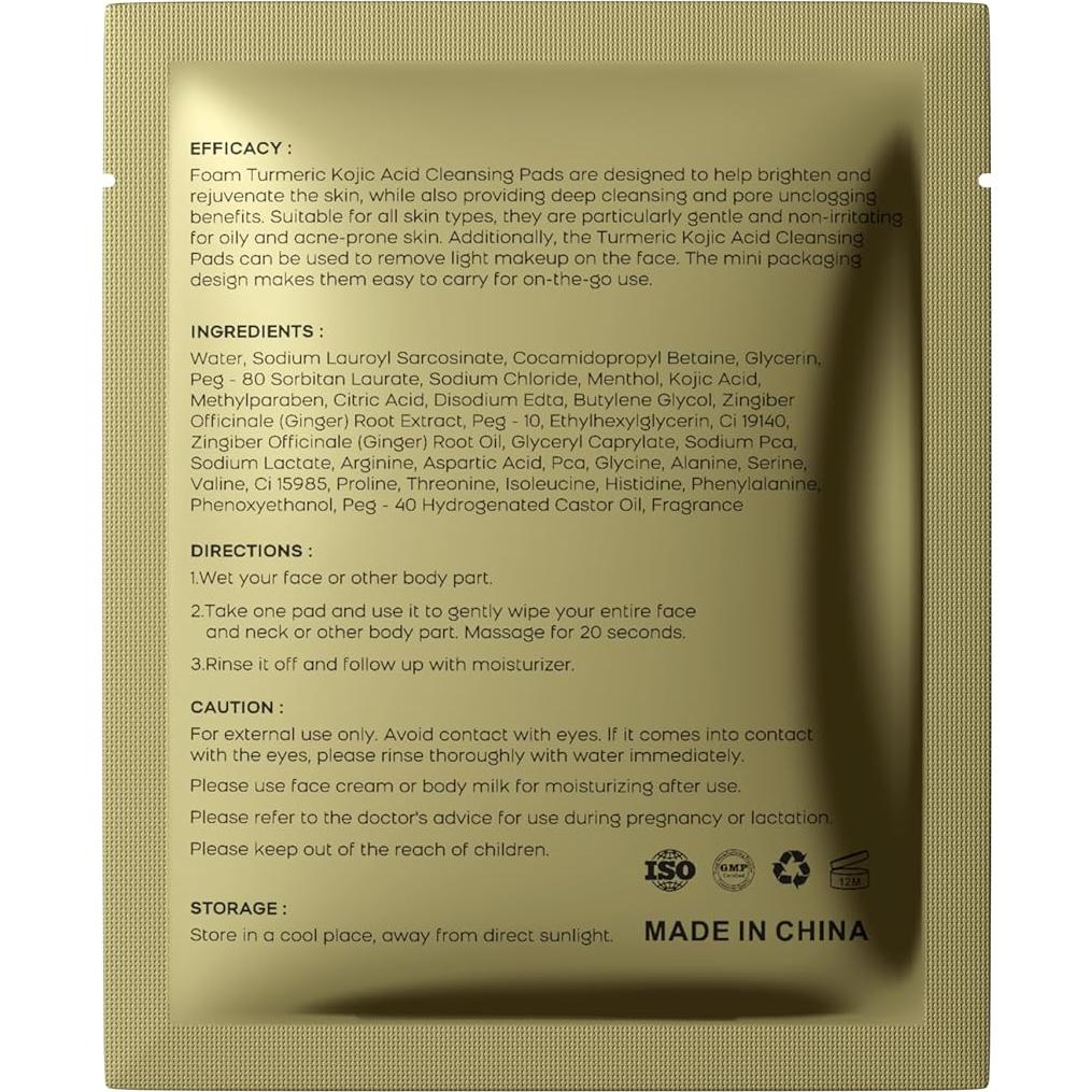 Discos Limpiadores Kóji y Cúrcuma QOOQ - 20 Piezas Exfoliantes