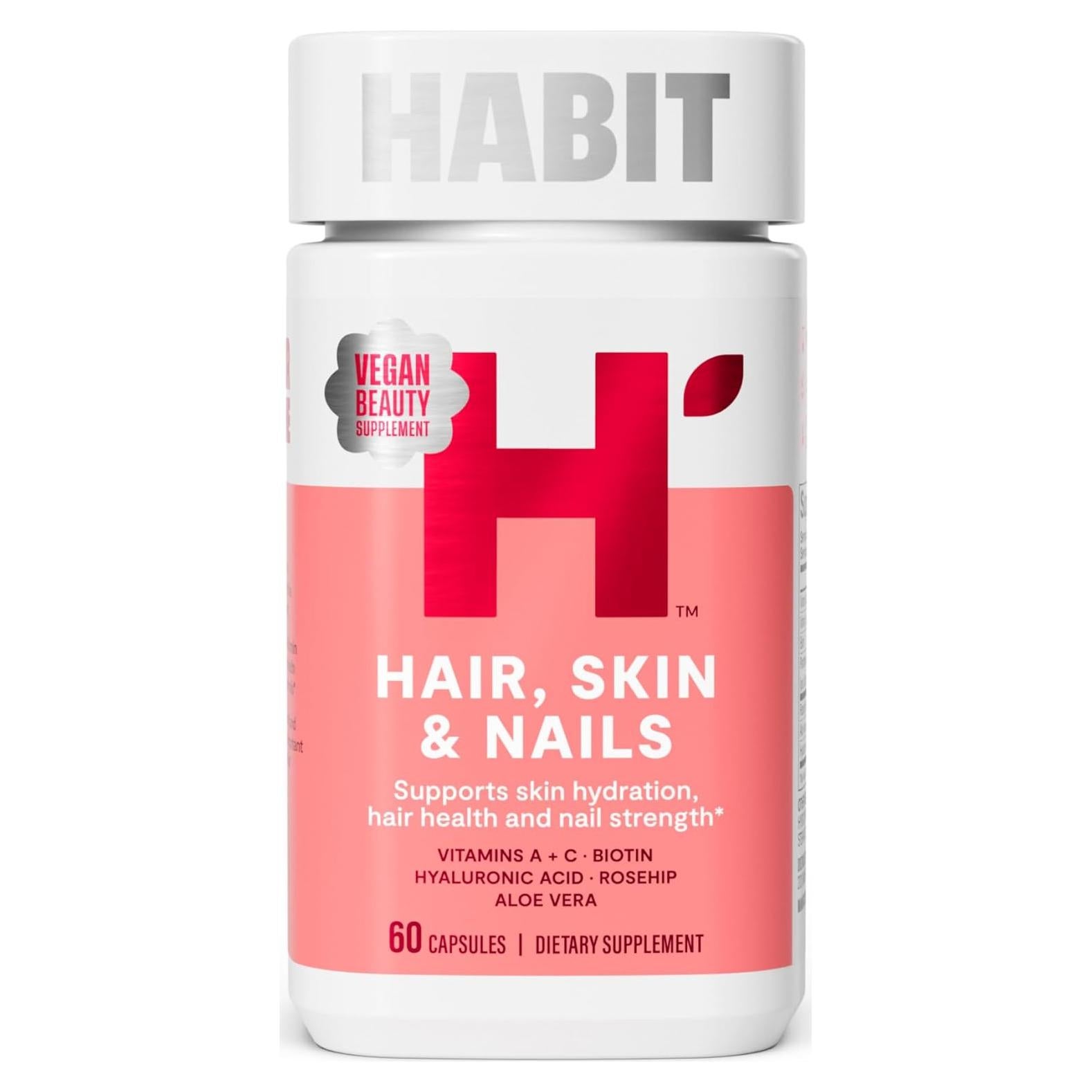 Suplemento Cabello Piel Uñas Habit 60 Cápsulas Vegano Biotina