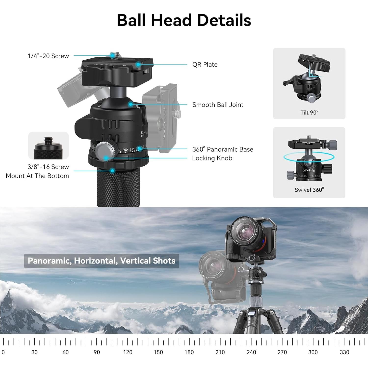 Trípode de fibra de carbono SmallRig 15787 62.2" 12 kg