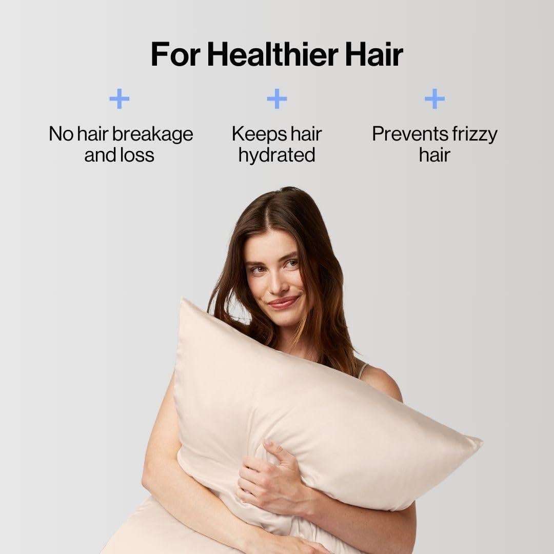 Funda de Almohada de Seda Dore & Rose Reina Champán 23 Momme