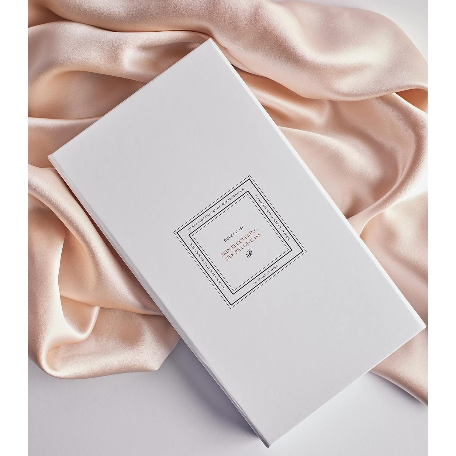 Funda de Almohada de Seda Dore & Rose Reina Champán 23 Momme