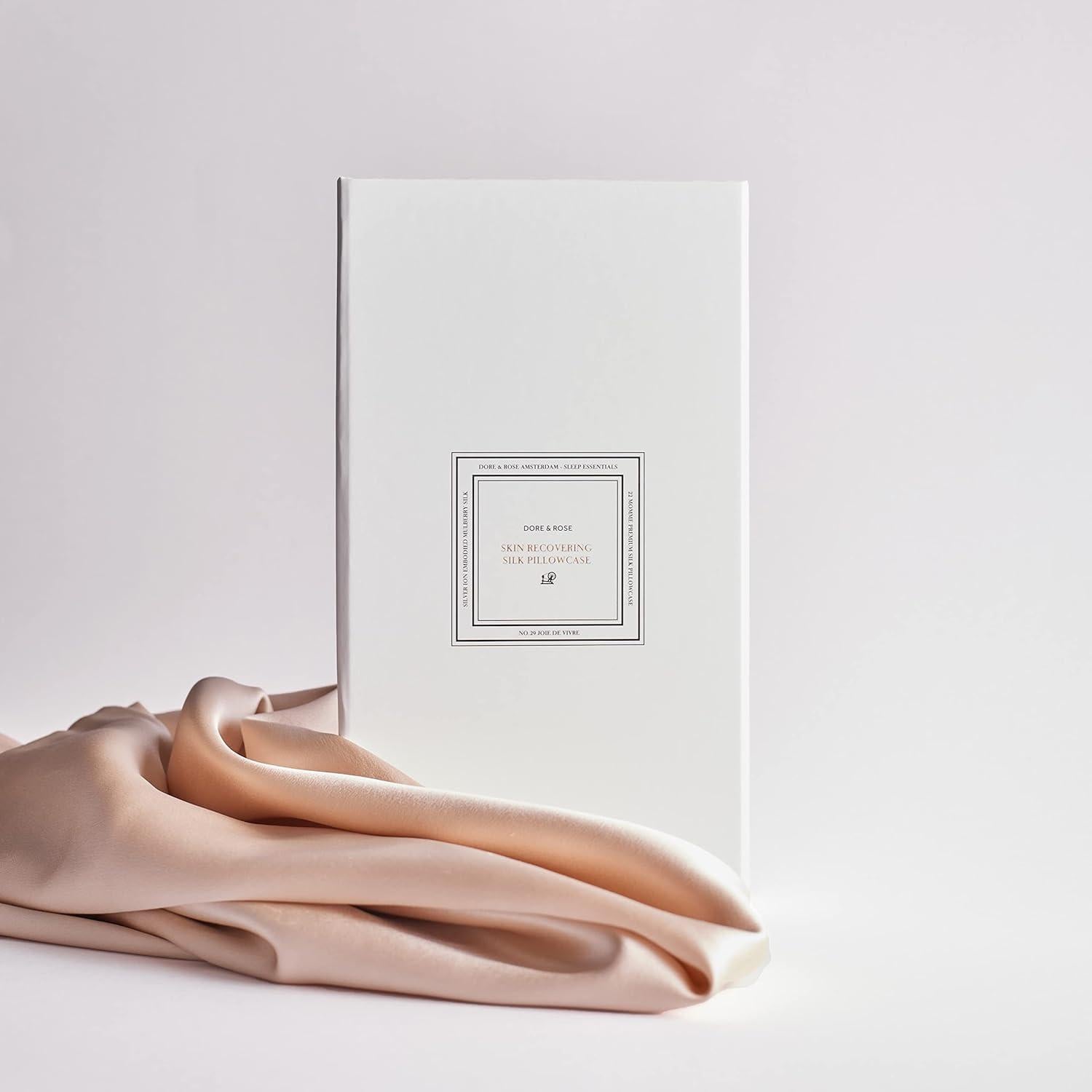 Funda de Almohada de Seda Dore & Rose Reina Champán 23 Momme