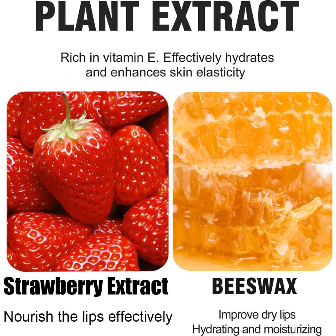 Bálsamo Labial Hidratante Tiejdhr 4PCS Fresa y Miel