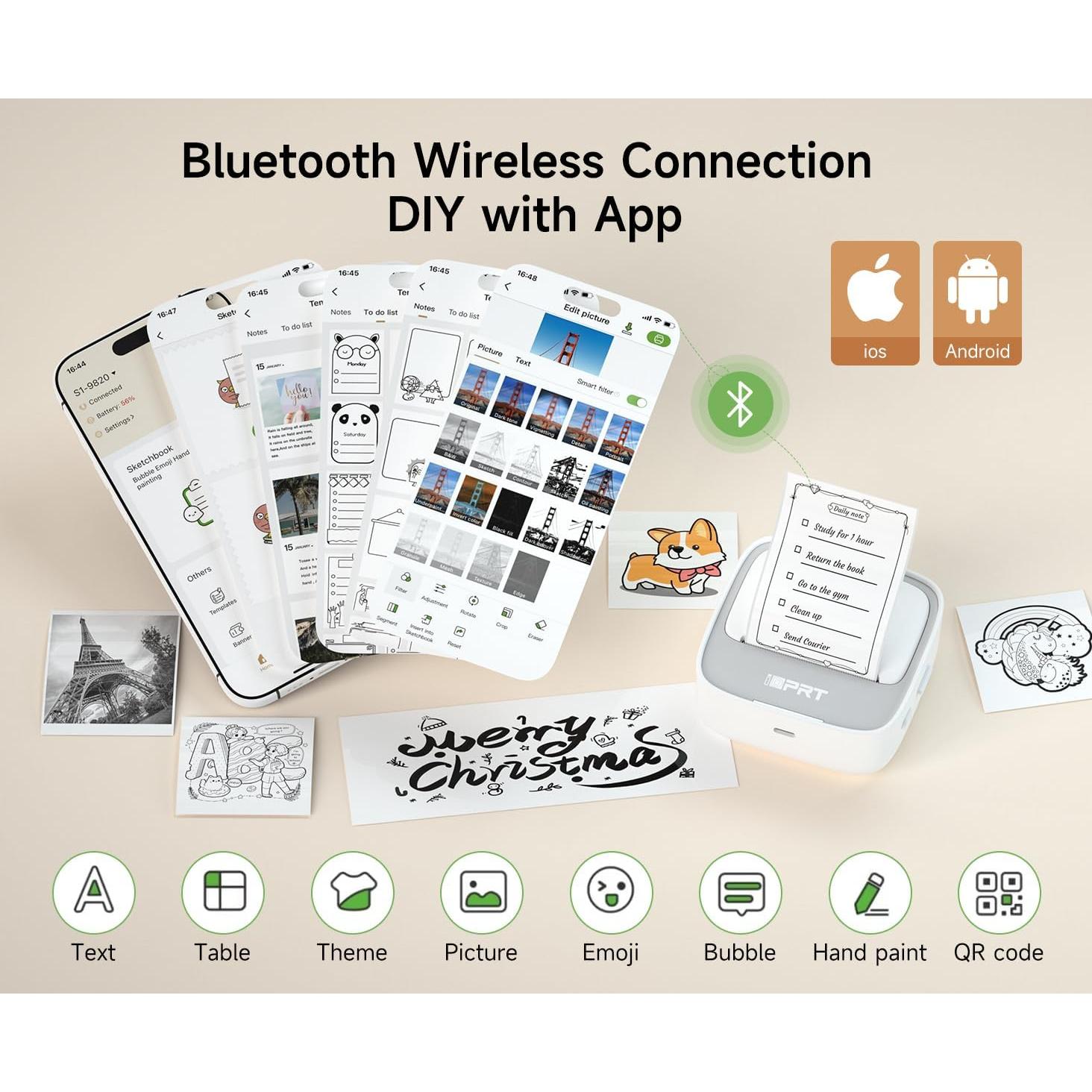 Impresora de Etiquetas Portátil Xiamen S1 Gris, 5,08 cm