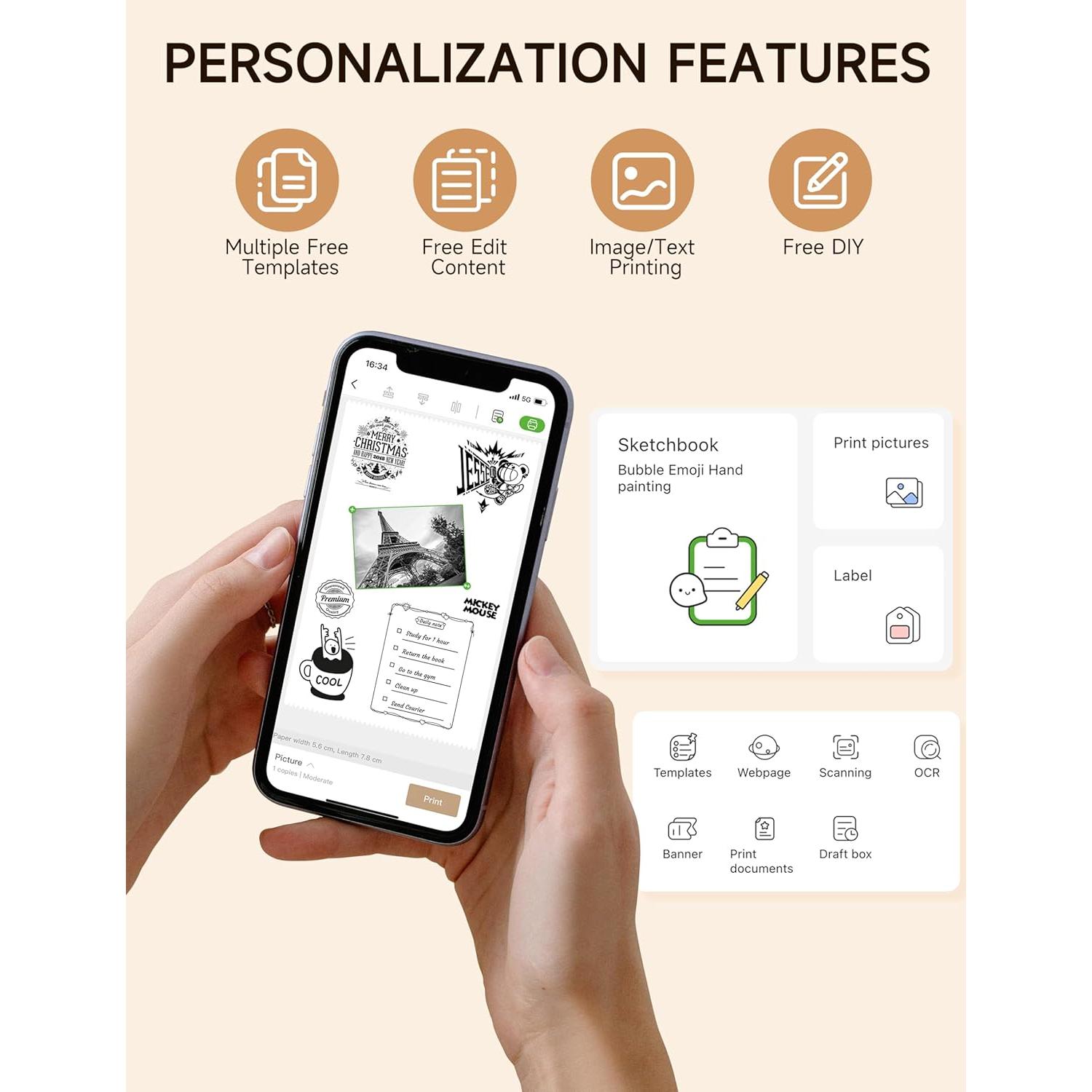 Impresora de Etiquetas Portátil Xiamen S1 Gris, 5,08 cm