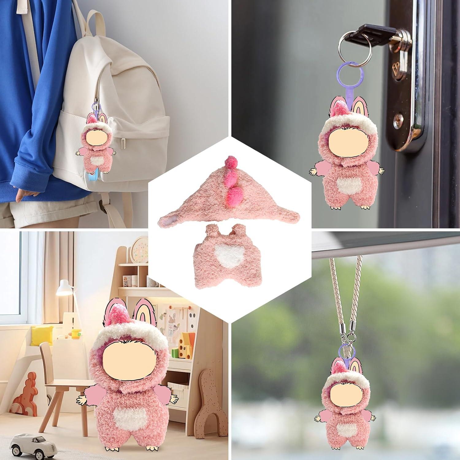 Conjunto de Ropa Rosa para Muñeca 17cm - Estilo Animal Falso