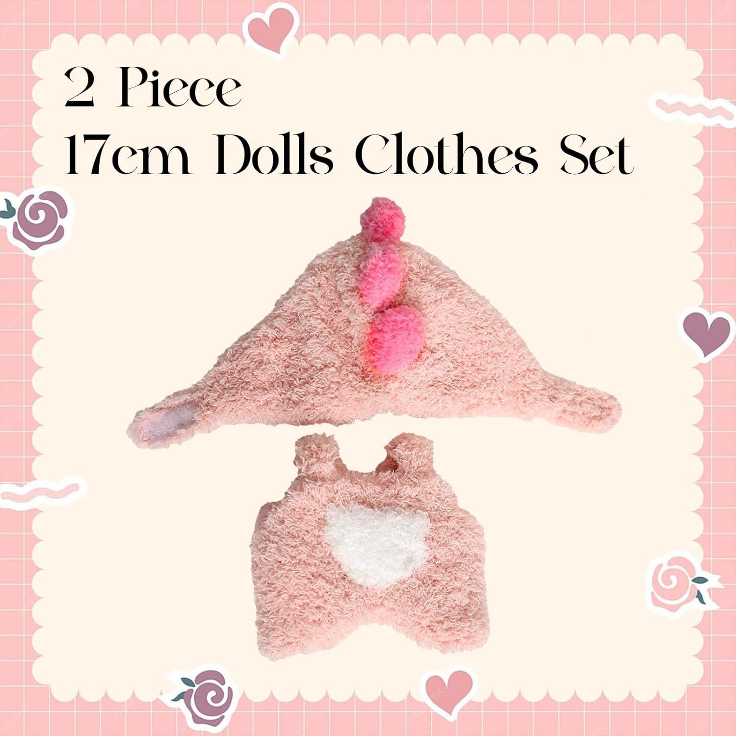 Conjunto de Ropa Rosa para Muñeca 17cm - Estilo Animal Falso