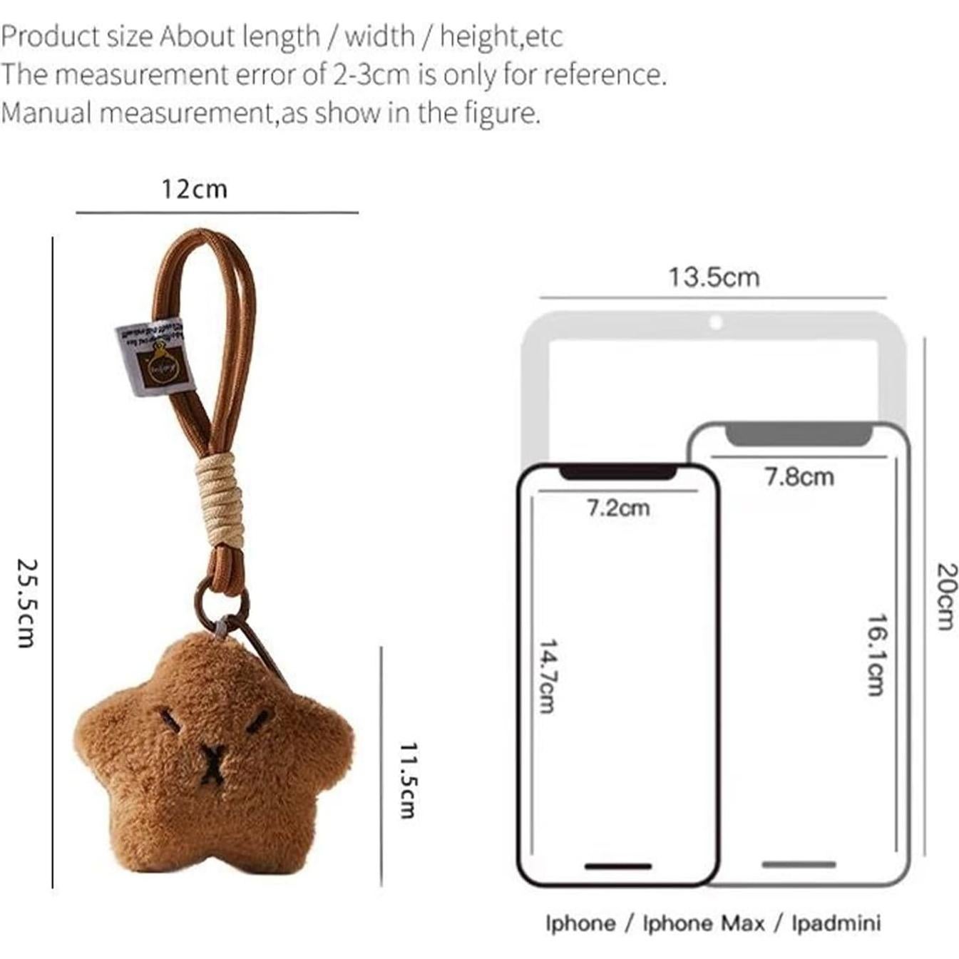 Llavero de Peluche Estrella Kawaii - Encanto de Bolsa Caqui