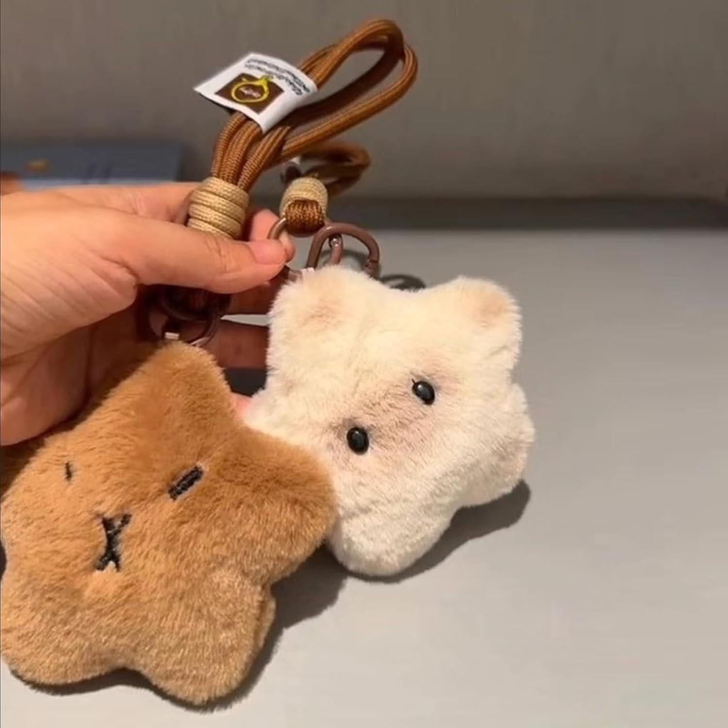 Llavero de Peluche Estrella Kawaii - Encanto de Bolsa Caqui